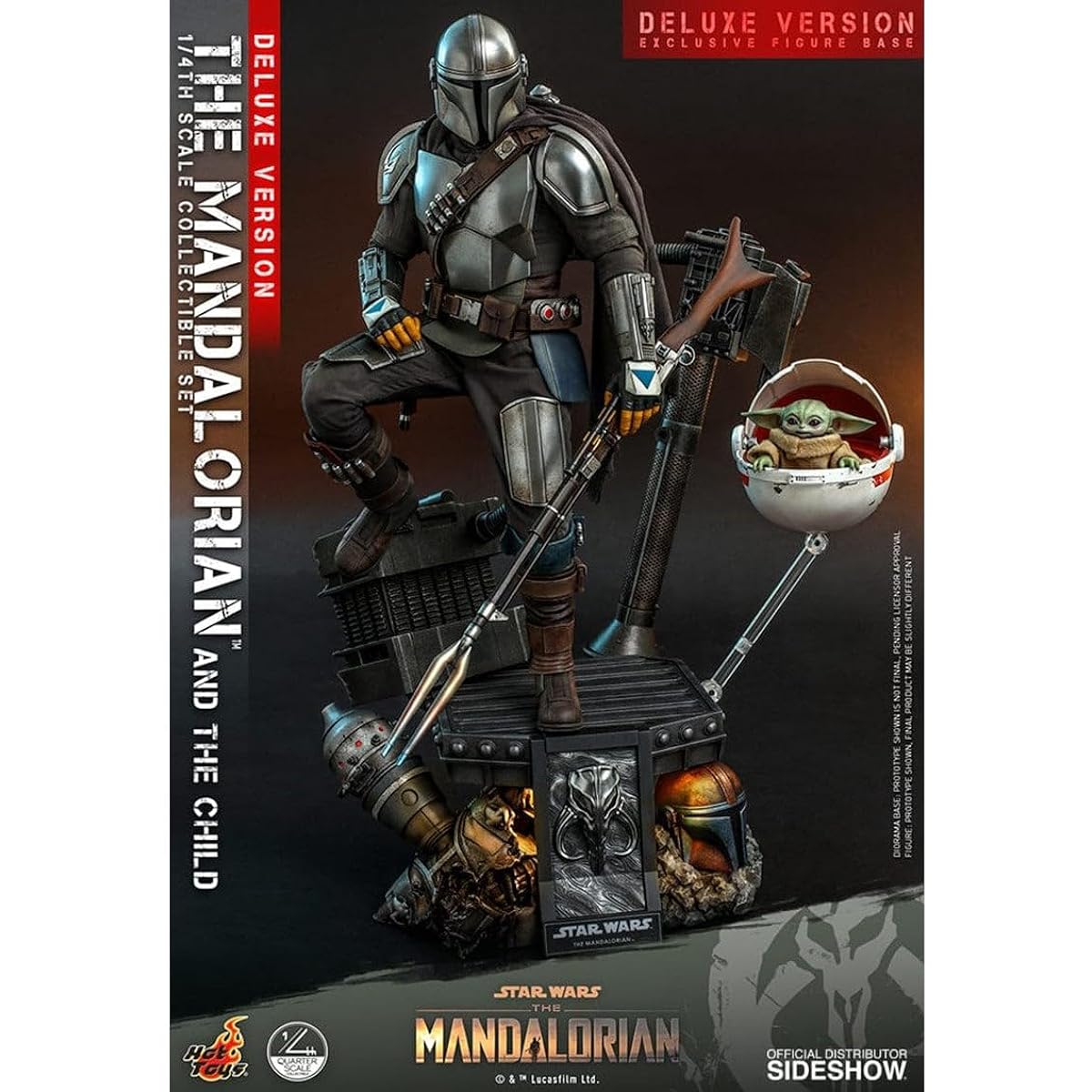 Hot Toys Star Wars Mandalorian & The Child (Deluxe Set) 1/4 Quarter Scale Collection Figure Set