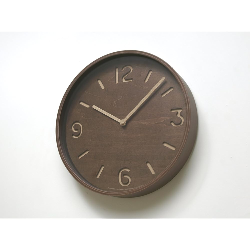 Lemnos Wall Clock Analog Thomson Natural Wood Brown THOMSON Brown LC10-26 BW