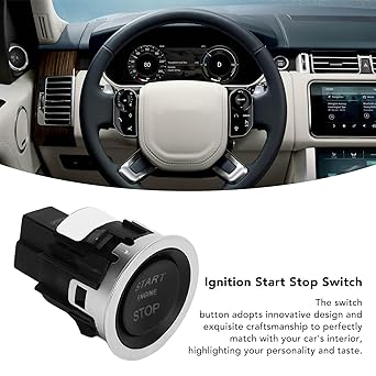 XTevu Ignition Start Stop Button Switch Replacement, LR070381 5Pin Engine Ignition Starter Switch Parts For LandRover Range Rover Sport L494