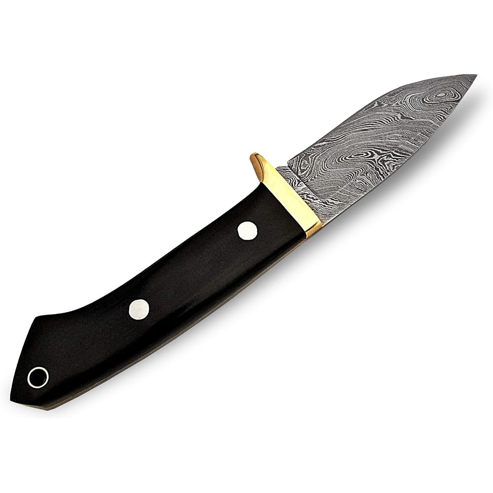 "Black Country Knives" Custom Damascus Knife Custom Damascus handmade hunting knife. Leather sheath. Top quality.