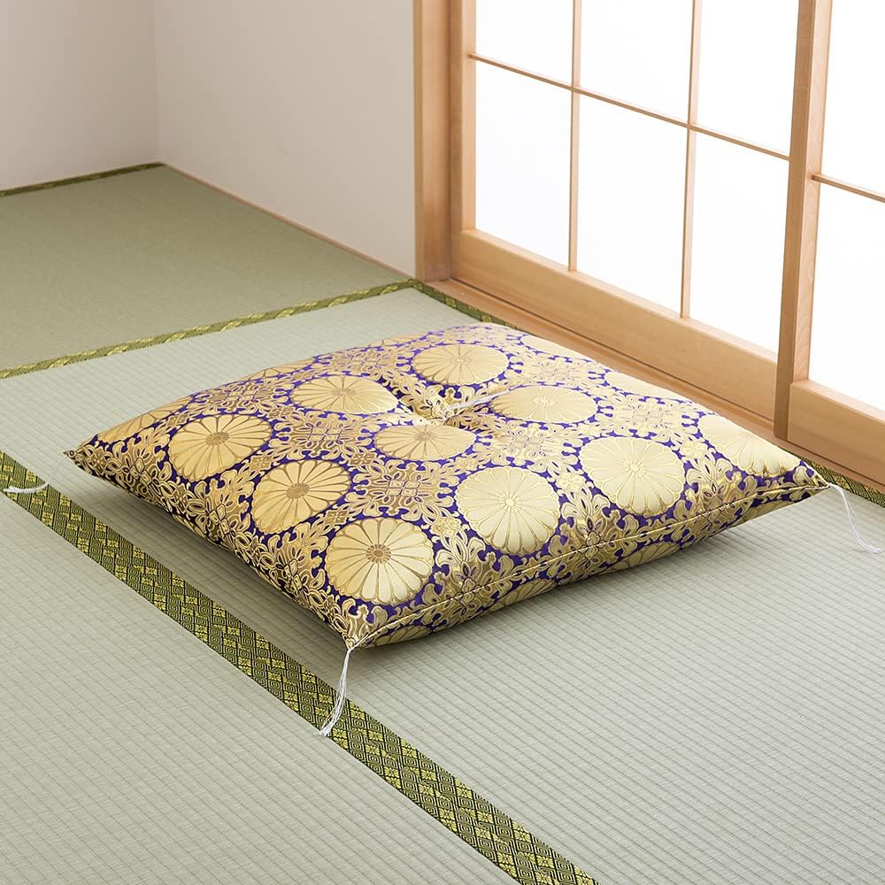 Buddhist Altar Store Takita Shoten Gozen Zabuton (Buddha Zabuton), Tea Ceramic Pot, Purple ◆ Memorial Service, Buddhist Altar, Buddhist Ceremony, Obon, Temple Use, Gold Brocade, Zabuton, Obon Supplies, Made in Japan