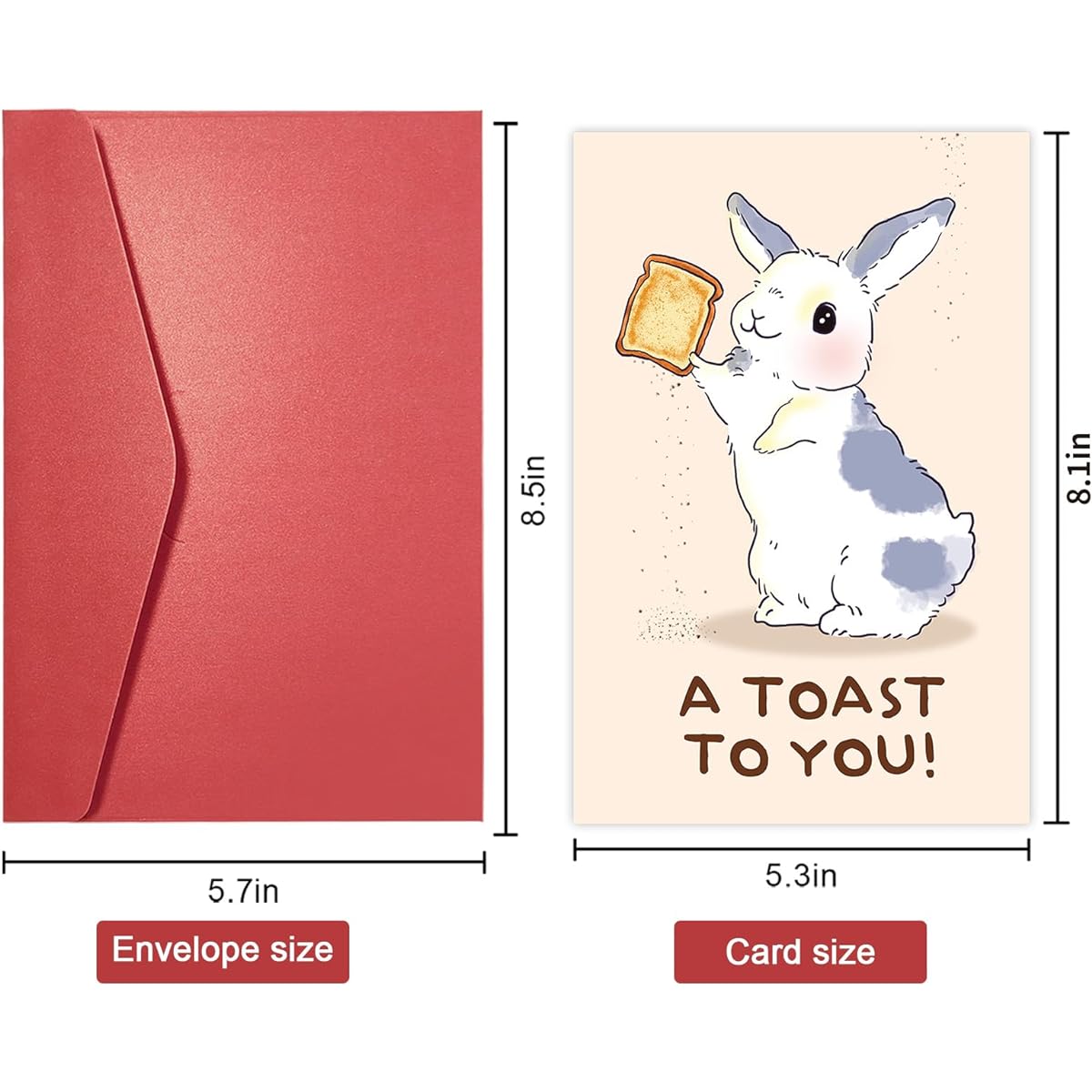 Funny Easter Greeting Cards, Toast Pun Cards, Cute Bunny Birthday Cards, Toast To You Cards.
