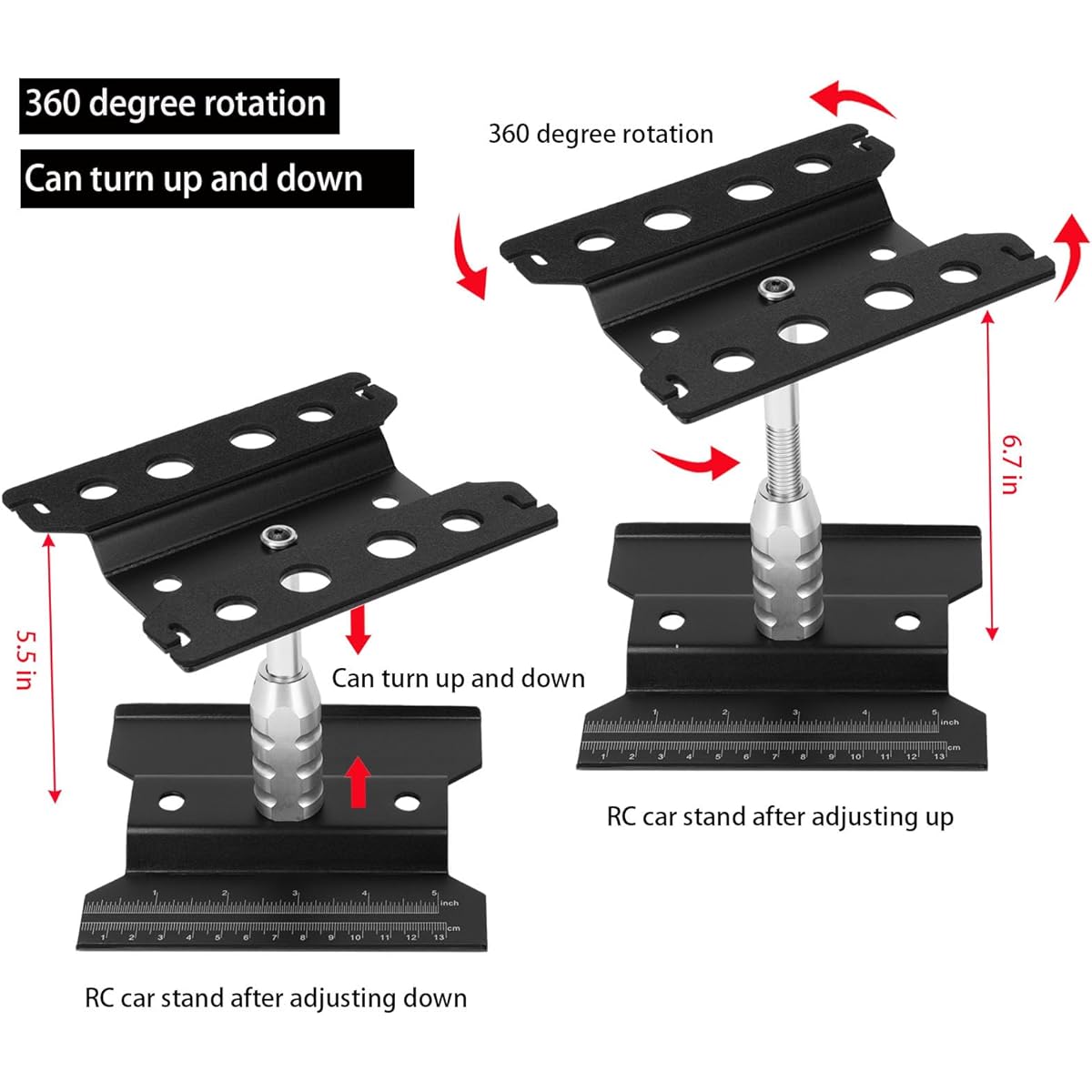RC Car Repair Work Stand 532 Pieces RC Repair Tools Screw Set Kit 360 Degree Rotation RC Repair Station Screwdriver Screw Pallet Kit 1/8 1/10 1/12 1/16 1/18 RC Crawler Truck Buggy Tool Set