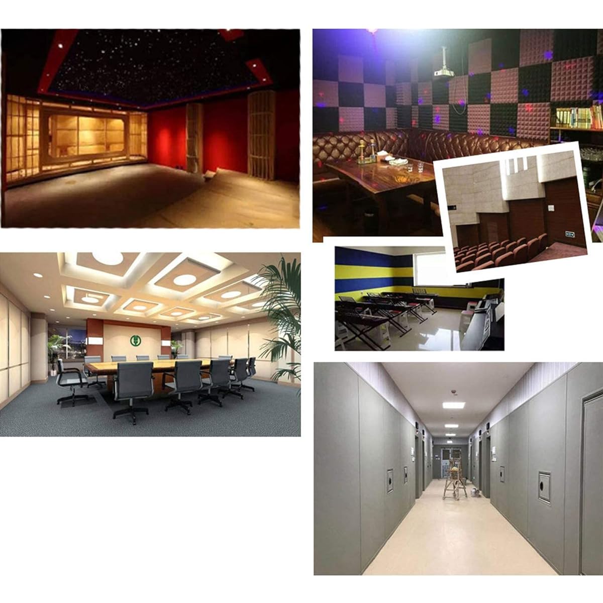Flame retardant acoustic panel Size: 2M, thickness 2CM Wall sound absorbing cotton Indoor flame dance room Soundproof cotton (purple) (purple)