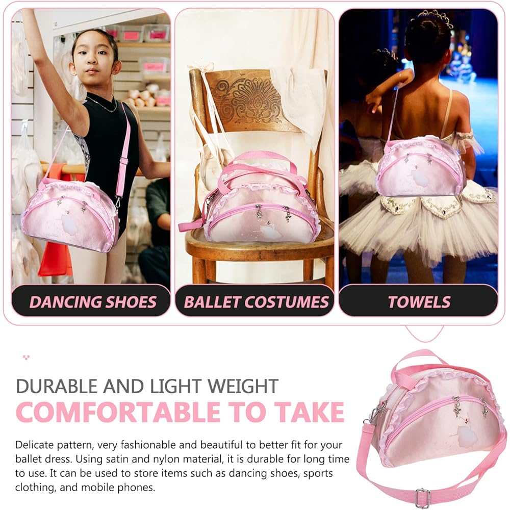 CALLARON Ballet Bag, Girls, Ballet Dance Bag, Large Capacity, Shoulder Bag, Children, Kids Tote Bag, Lightweight, Dance Bag, Gymnastics, Ballet Supplies, Lesson Bag, Recital, Birthday, Present