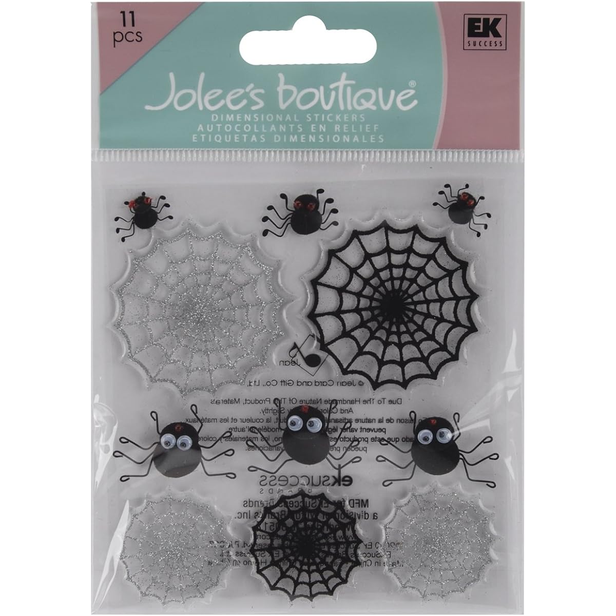 Jolee's Boutique Dimensional Stickers Cute Spider & Web