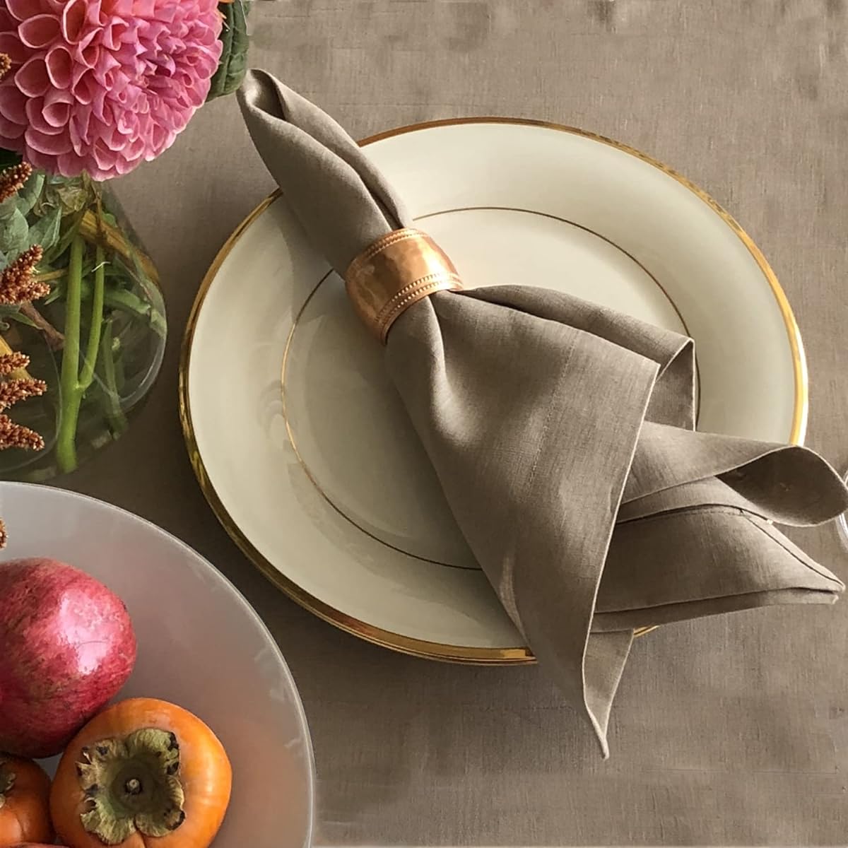 Coffee Brown Pure Linen Table Runne 14x90 Brown COF-1062-11