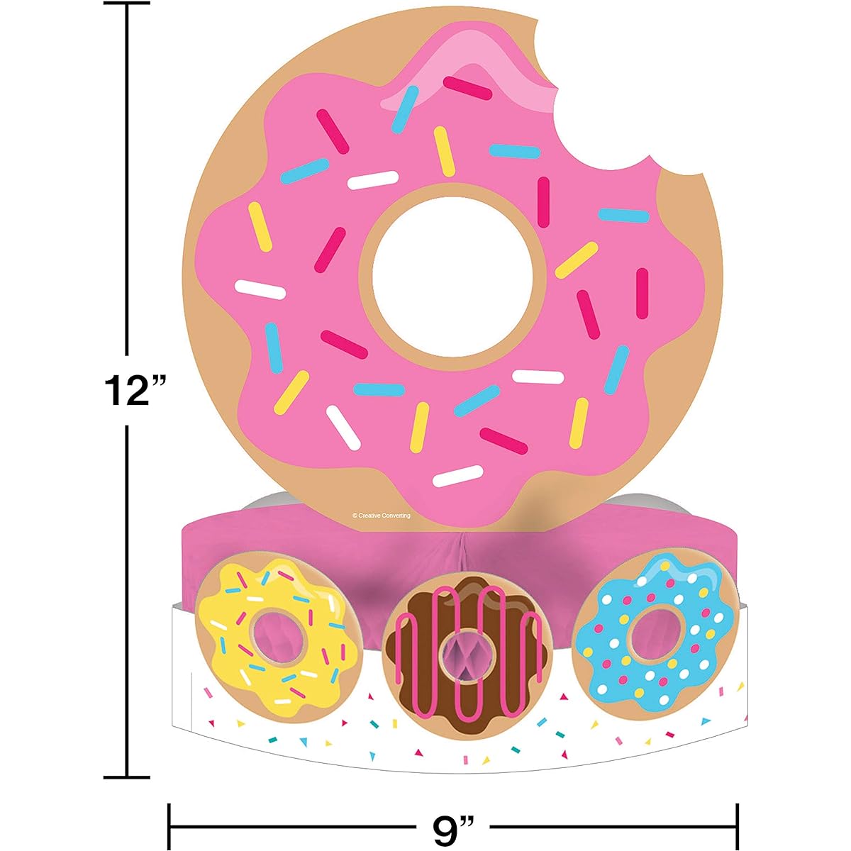 Creative Converting 324235 Centrepiece Decorations, Donut Time, Pack of 6