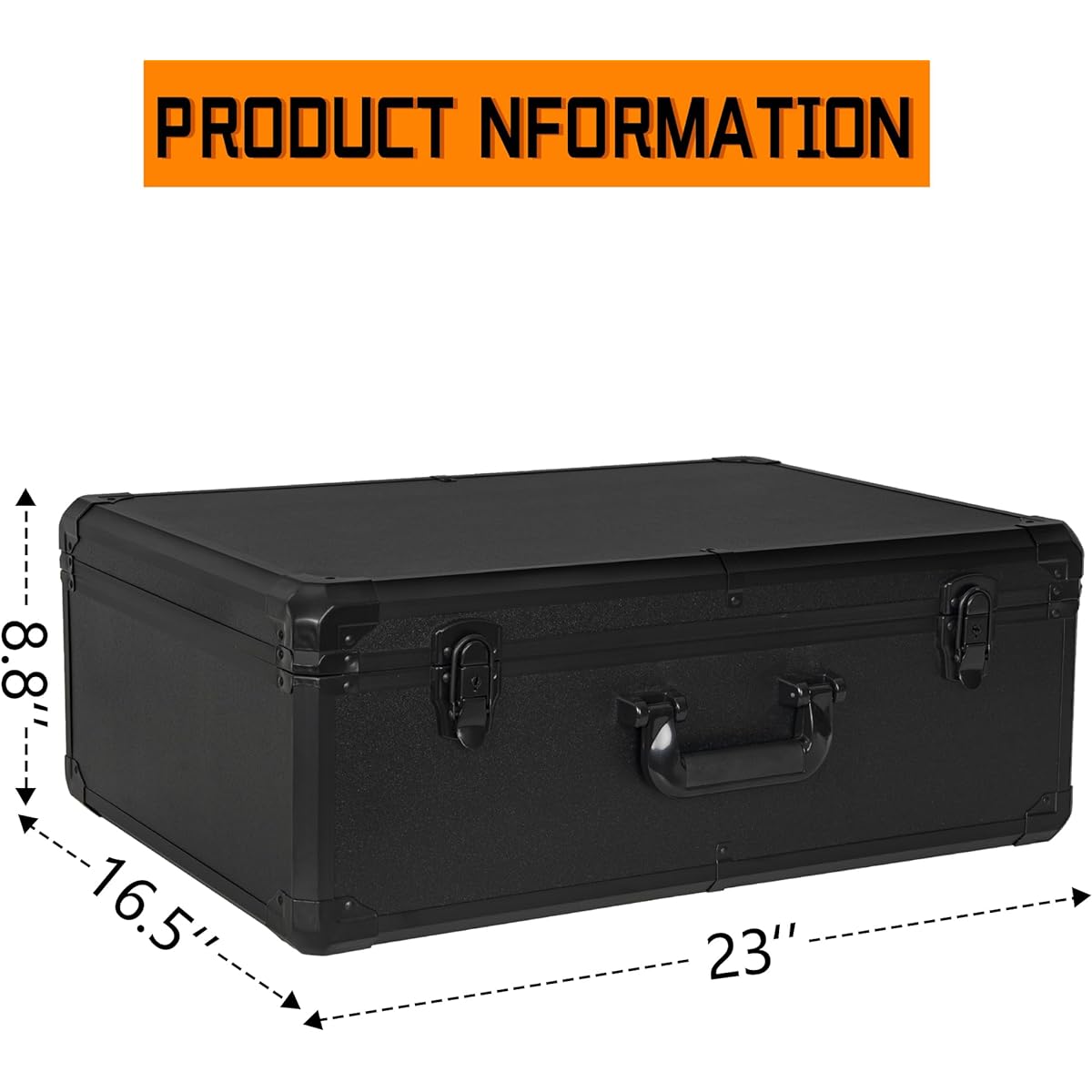ITHWIU 23" Aluminum Carrying Case - Perfect for Transporting Microphone & Camera Gear - DJ Mixer Case with Customizable Pre-Diced Foam - 23 x 16.5 x 8.6" Black