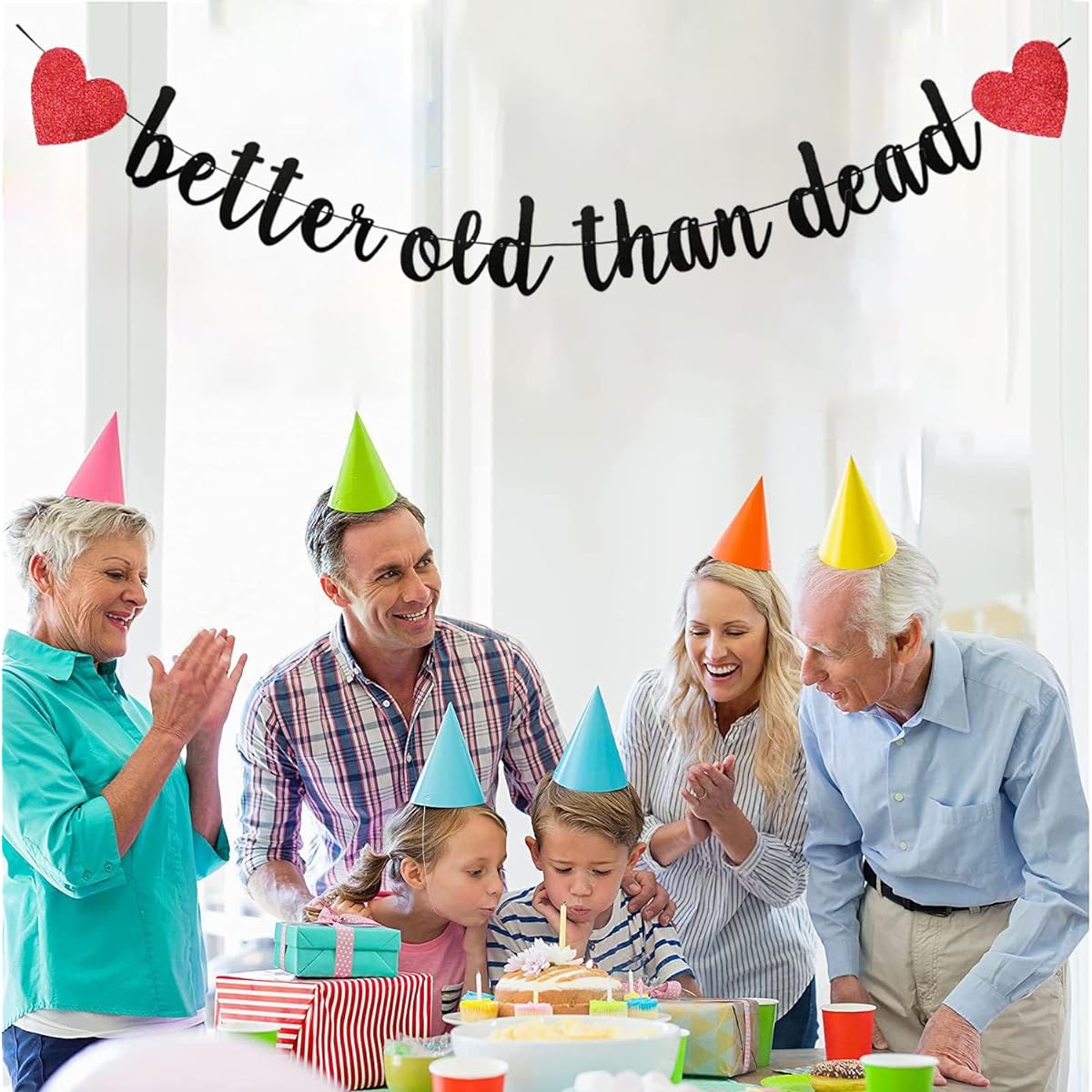 TENNYCHAOR Better Old Than Dead Banner, Funny Birthday Decorations for Men and Women, Funny Retirement/Over the Hill Party Supplies.