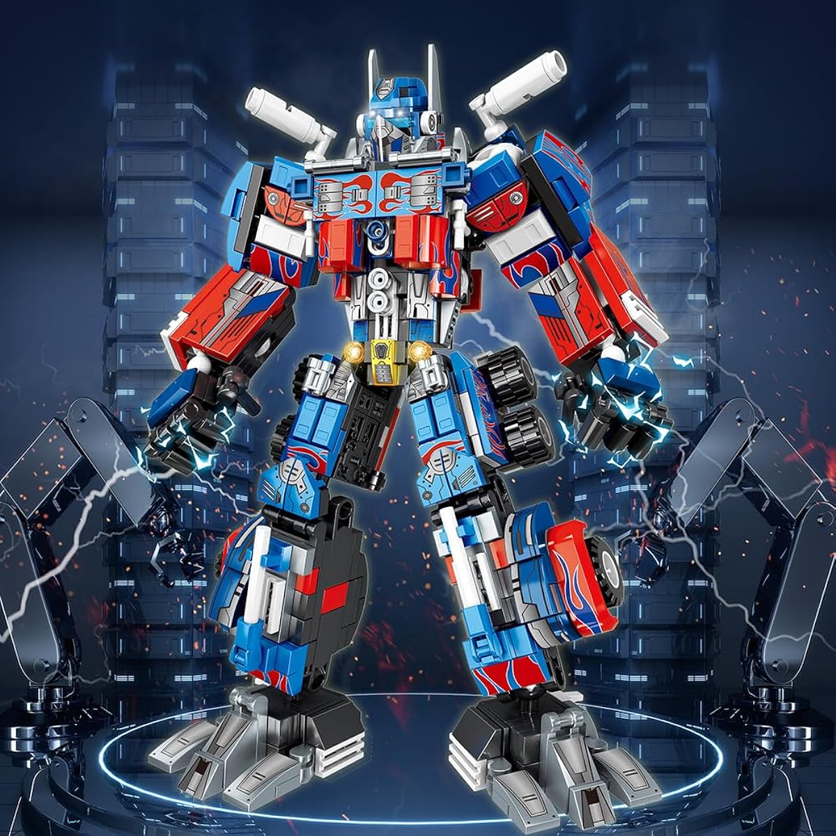 Mesiondy Robot Building Toy Set with 2 Transforming Robot Building Kits, Tank and Construction Truck Blocks Toys for Boys Ages 6 7 8 9 11+