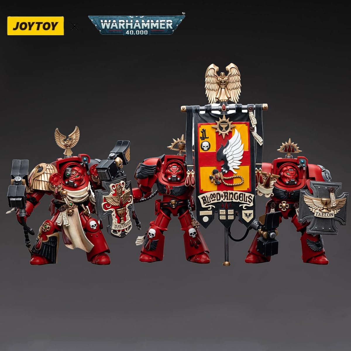 JoyToy 1/18 Warhammer 40,000 Action Figure Blood Angel Assault Terminator (Set of 3 Figures) (Davinos/Leonid/Teron) Collection Model