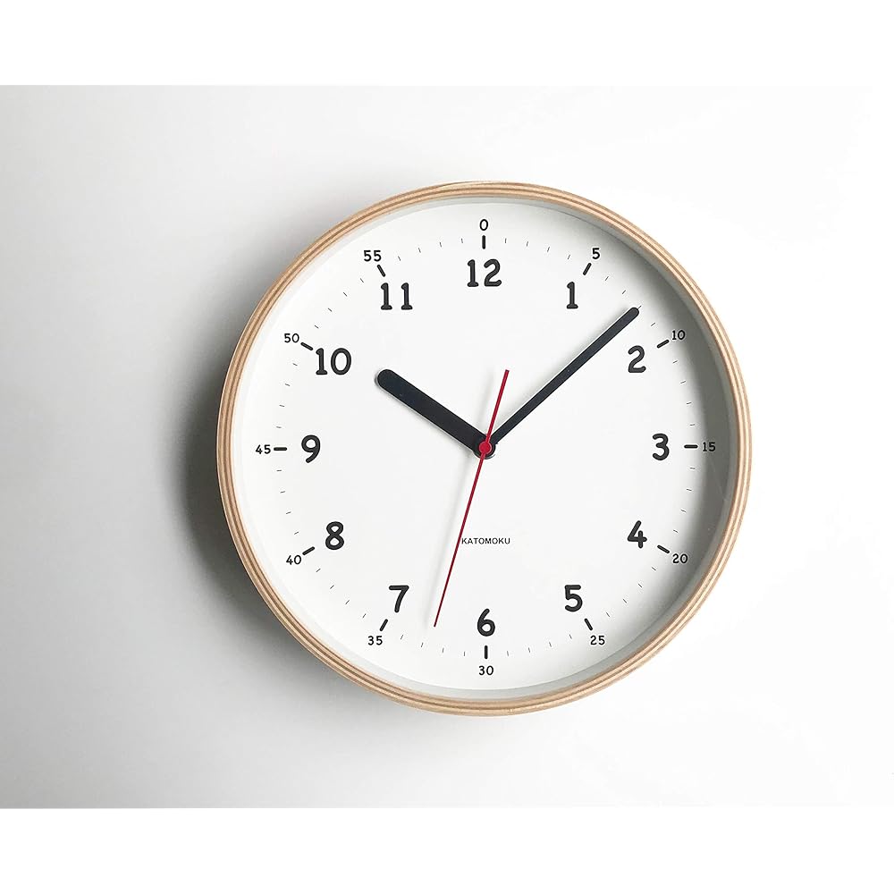 KATOMOKU plywood wall clock 10 sweep (continuous second hand) km-76N φ252mm (quartz clock)
