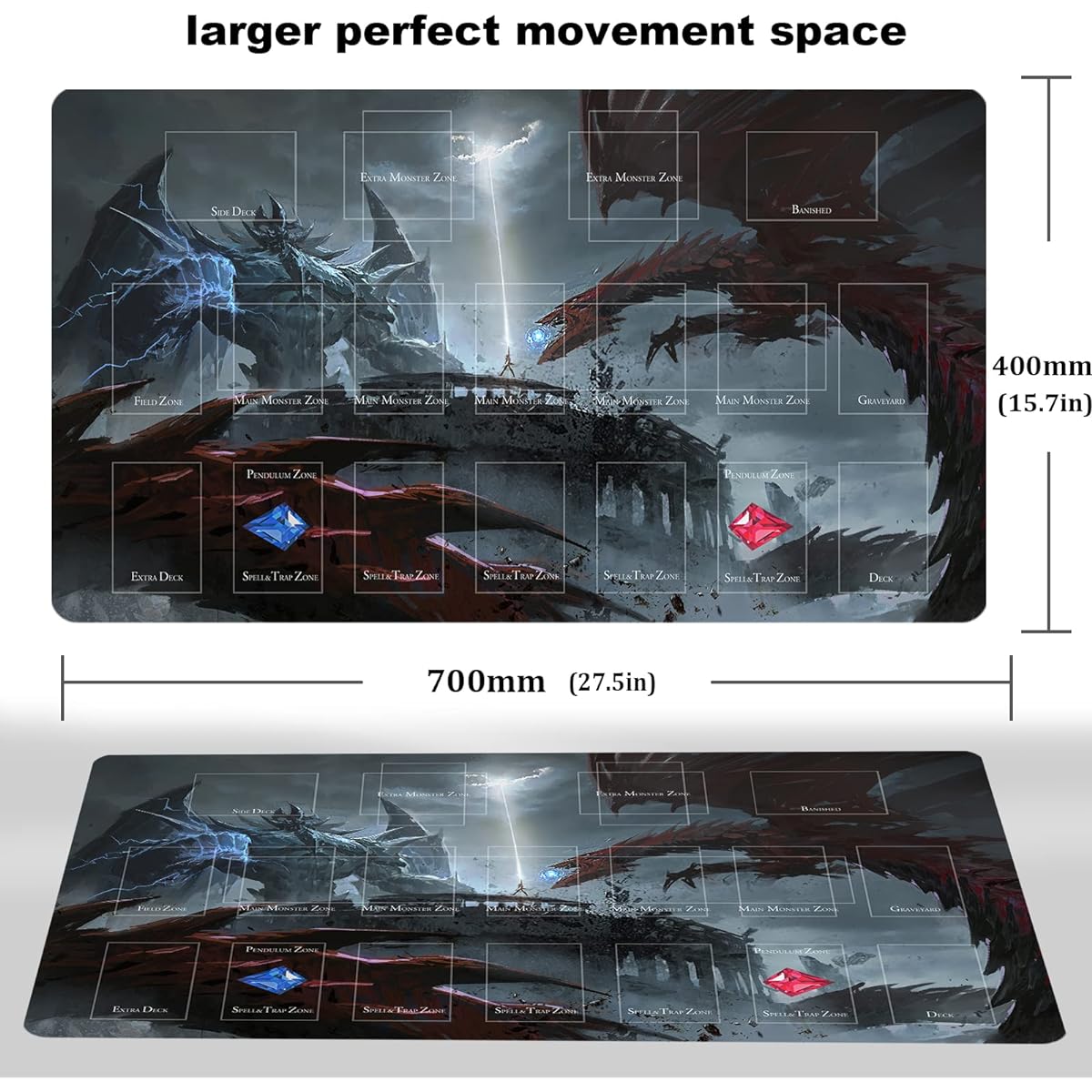 Sabermaster Card Rubber Mat Duel Mat Game Competition Pad Mat Card Binder Deck 27.5x15.7 Inch