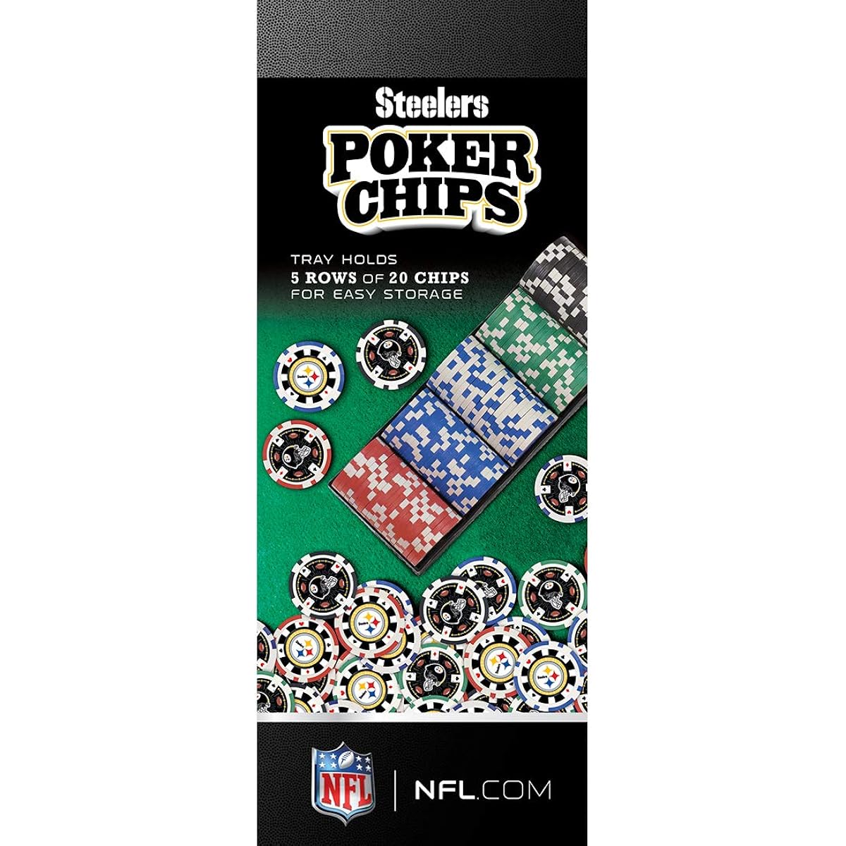 MasterPieces NFL Pittsburgh Steelers Poker Chips 100 Pieces