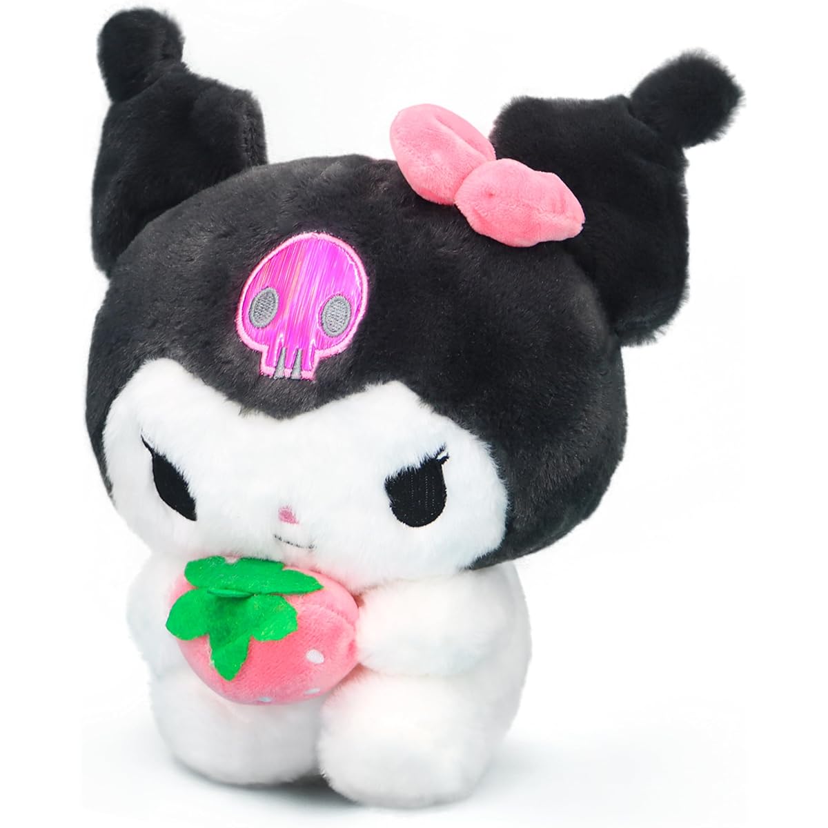Euphoria Candy 7.8" Cute Stuffed Animals Strawberry Cartoon Plush Doll, Soft Stuffed Animals Squishy, Cute Plush Toys Kawaii Toys Throw Pillow Decoration Gifts for Girls Boys (Black 7.8")