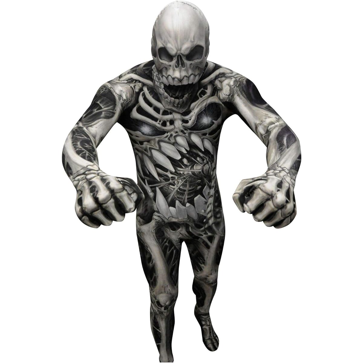 Skeleton costume, costume for adult men, horror, full body tights, MORPH SKULL N BONES, size: M
