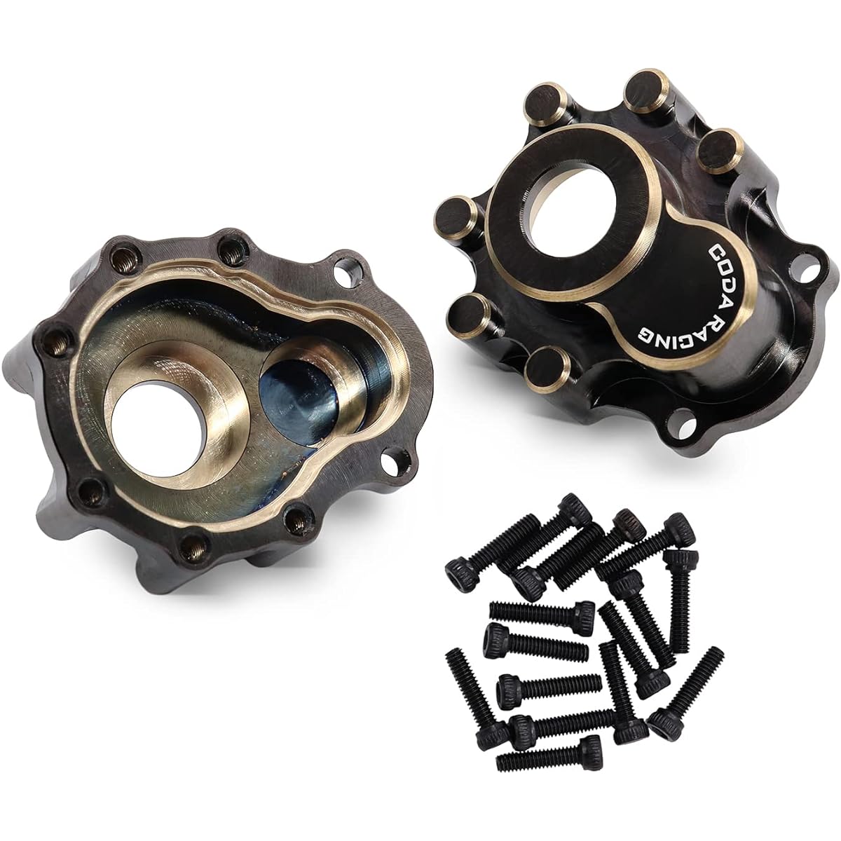 CODA RACING 2pcs Brass Outer Portal Drive Housing Gearbox Cover for 1/10 RC Crawler Car TRX4 TRX6 Upgrade Parts Replacement for 8251