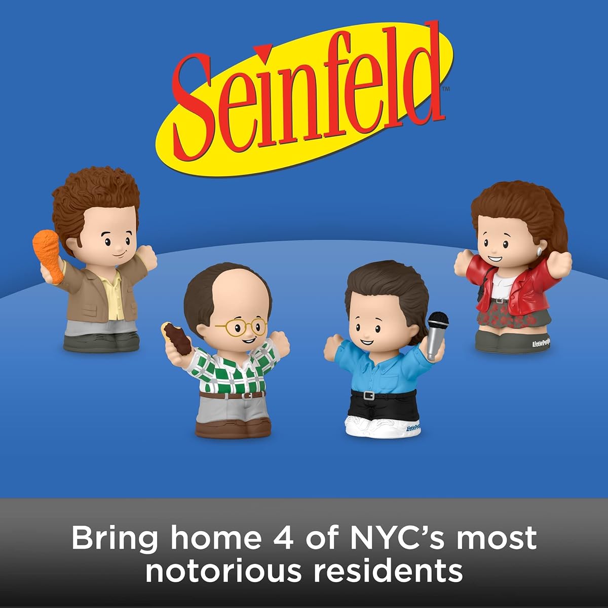 Fisher-Price Little People Collector Seinfeld Special Edition Figure Set, 4 Characters in a Gift Package for Fans