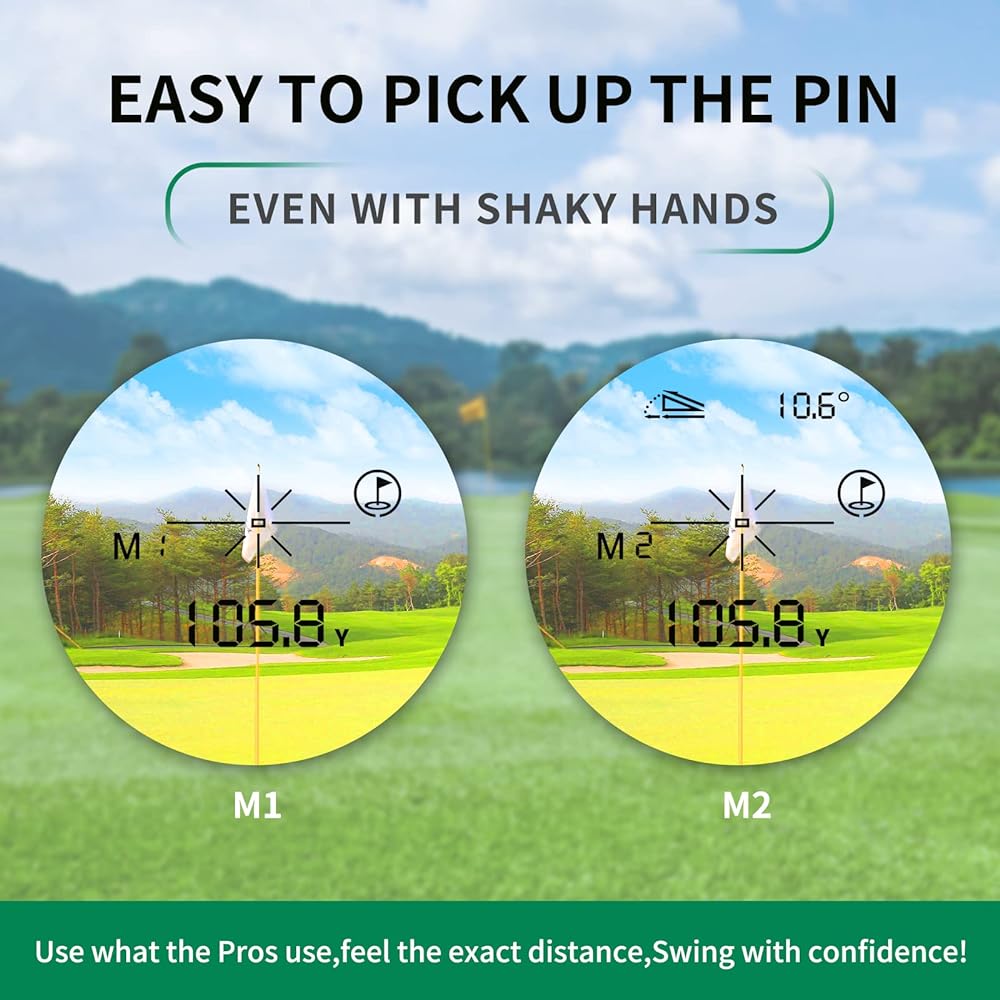 PIIDOTWIT Golf Rangefinder 800 Yards Rangefinder Slope, Angle, Magnet, Vibration, IPV4 Waterproof Distance Meter, Carrying Case, Battery, Gift Wrap