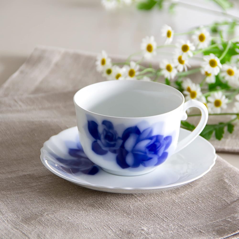 Okura Toen Blue Rose Janet Morning Cup & Saucer <Microwave safe> 59C/8110