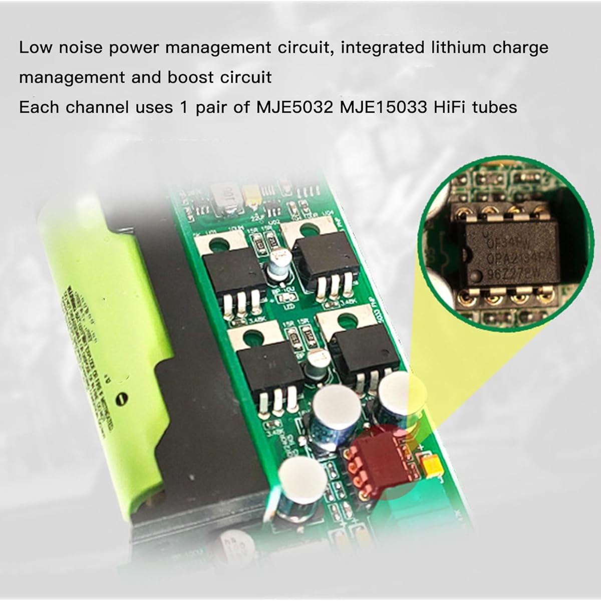 HiFi Headphone Amplifier 3400mAh Type-C Charging Boost Circuit Op Amp, Stereo Power Amplifier for 3.5mm Headphones with Raised Bezel, HiFi Tube, Volume Potentiometer