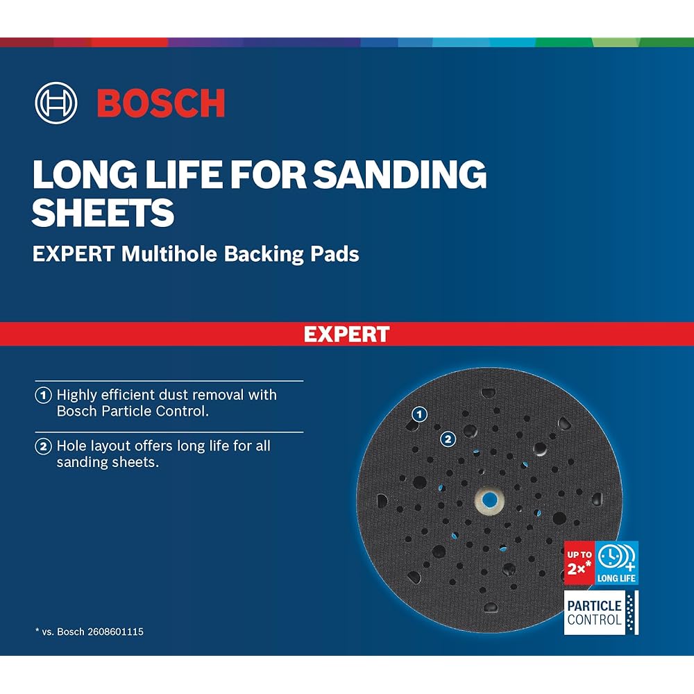 Bosch Professional 1x EXPERT Multihole backpad universal 125 mm (soft finish, diameter 125 mm, accessory random orbital sander)