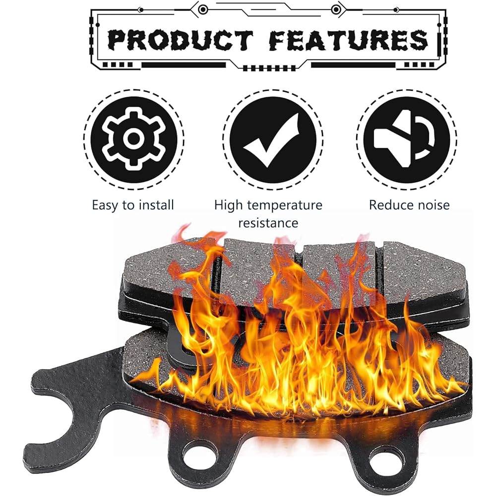 LOCOPOW Brake Pads Kawasaki Teryx 4 800 750 2008-2023 Brute Force 650 750 2005-2023 Bayou 300 400 1989-2005 Mule Pro 820 1000 2015-2023 Front & Rear Seat