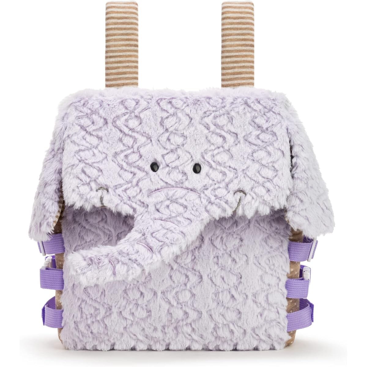 DEMDACO Purple Elephant Buckle and Snap 10" Plush Backpack for Kids