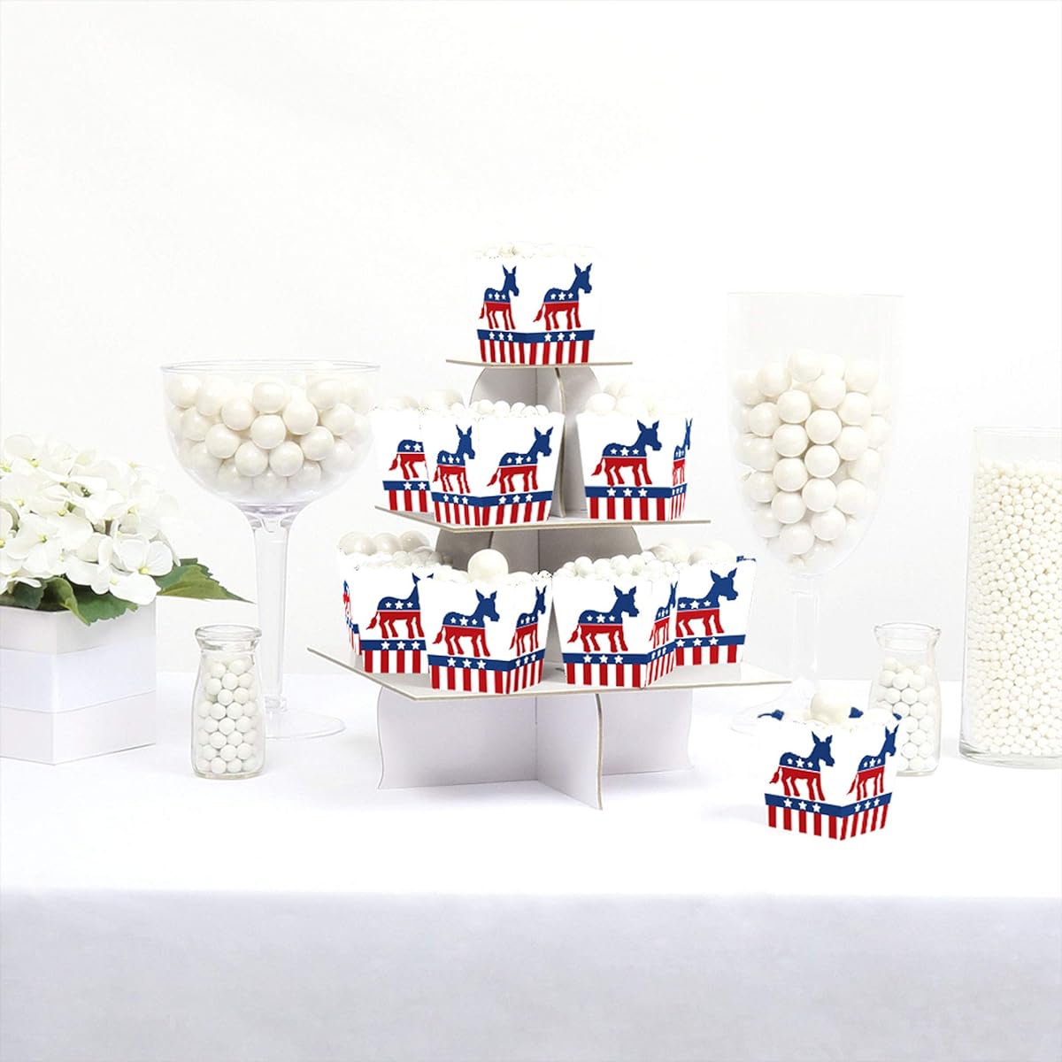Big Dot of Happiness Democratic Election Party Mini Favor Boxes, Democratic Political Party Treat Candy Boxes, Set of 12