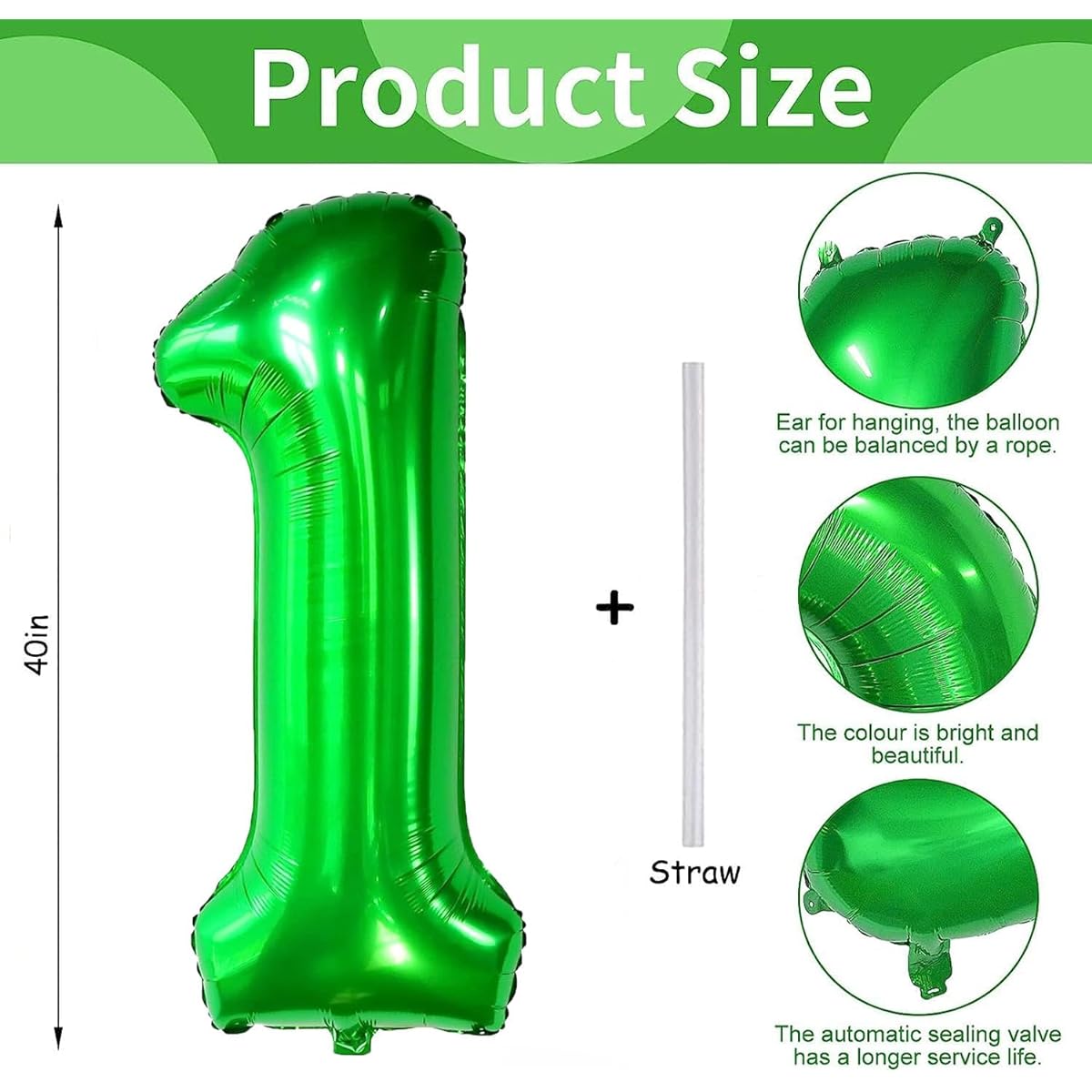 40 Inch Dark Green Number 1 Dinosaur Balloons for Kids 1st Birthday Balloons 1st Birthday Dinosaur Party Supplies Jungle Green Theme Birthday Patry Balloons Decorations
