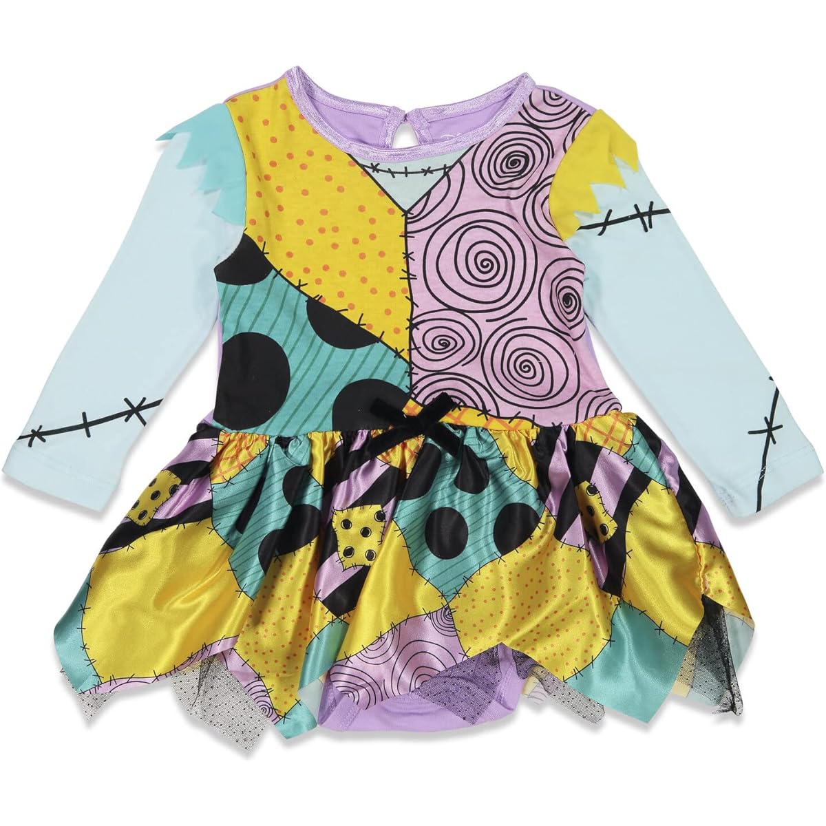 Disney Nightmare Before Christmas Sally Baby Girls Dress Tights and Headband 3 Piece Newborn to Infant