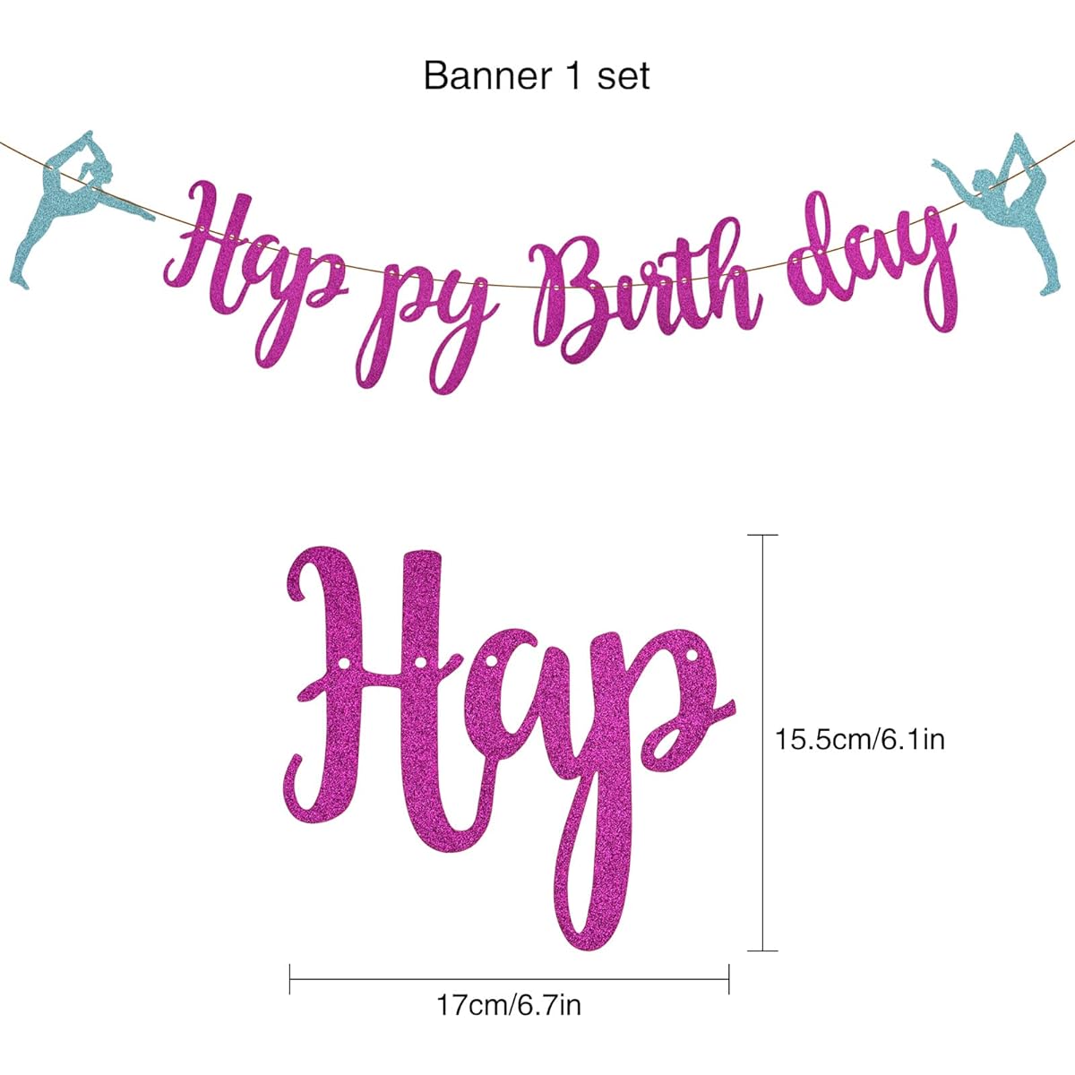 Gymnastics Birthday Party Decorations Set for Girls Gymnastics Party Supplies with Birthday Banner Gymnastics Party Latex Balloons Birthday Party Decorations