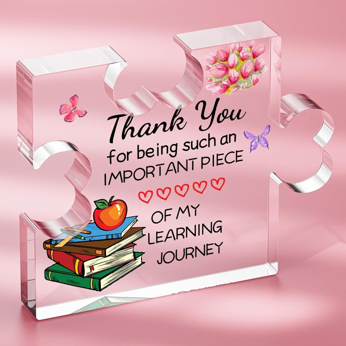 Funnli Teacher Gifts, Teacher Appreciation Gifts, Acrylic Puzzle Plaques, Teacher Gifts, Desk Decorations - Teacher Appreciation Week Card Gifts, Retirement Teacher Gifts