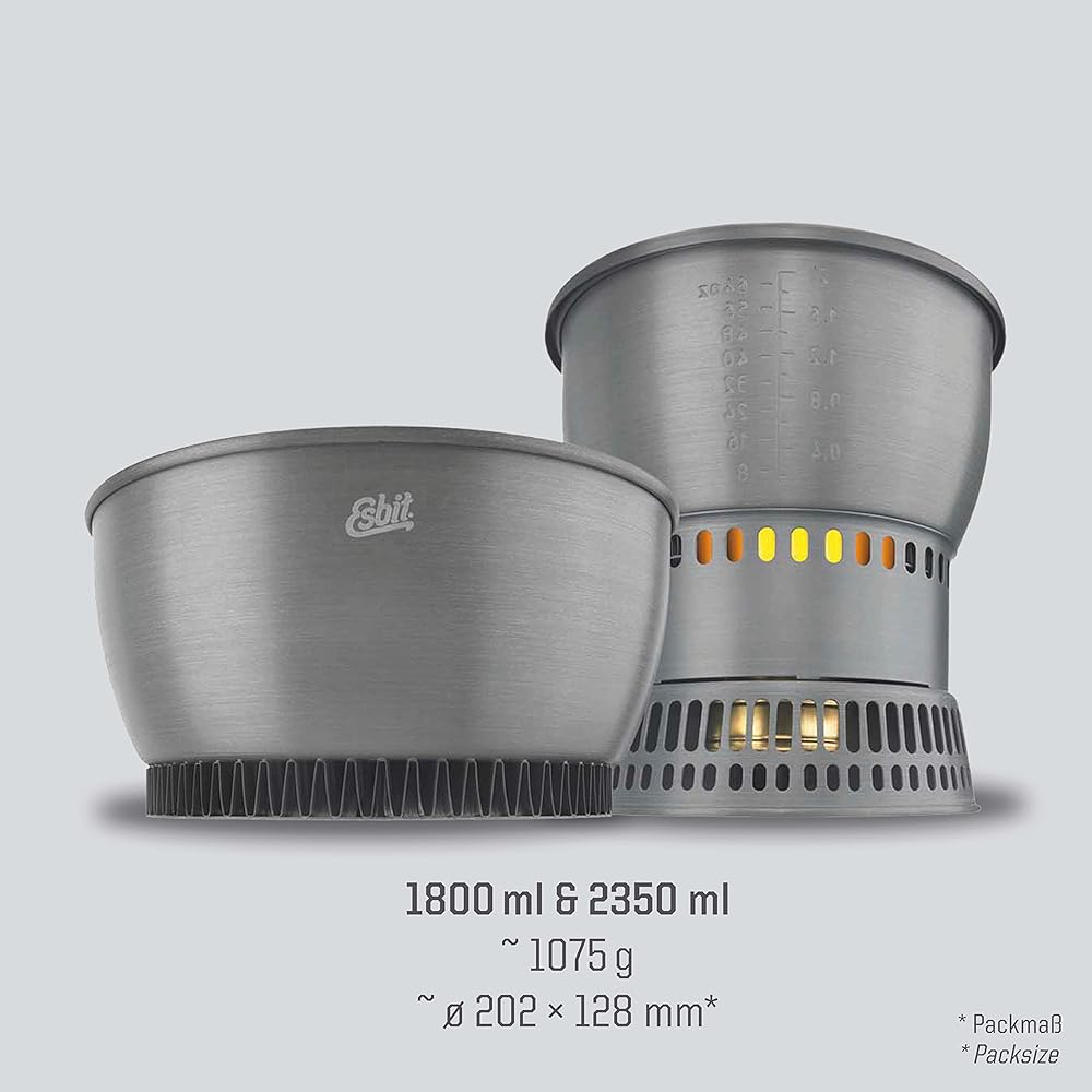 Esbit Aluminum Cook Set with Alcohol Burner ESCS2350WN