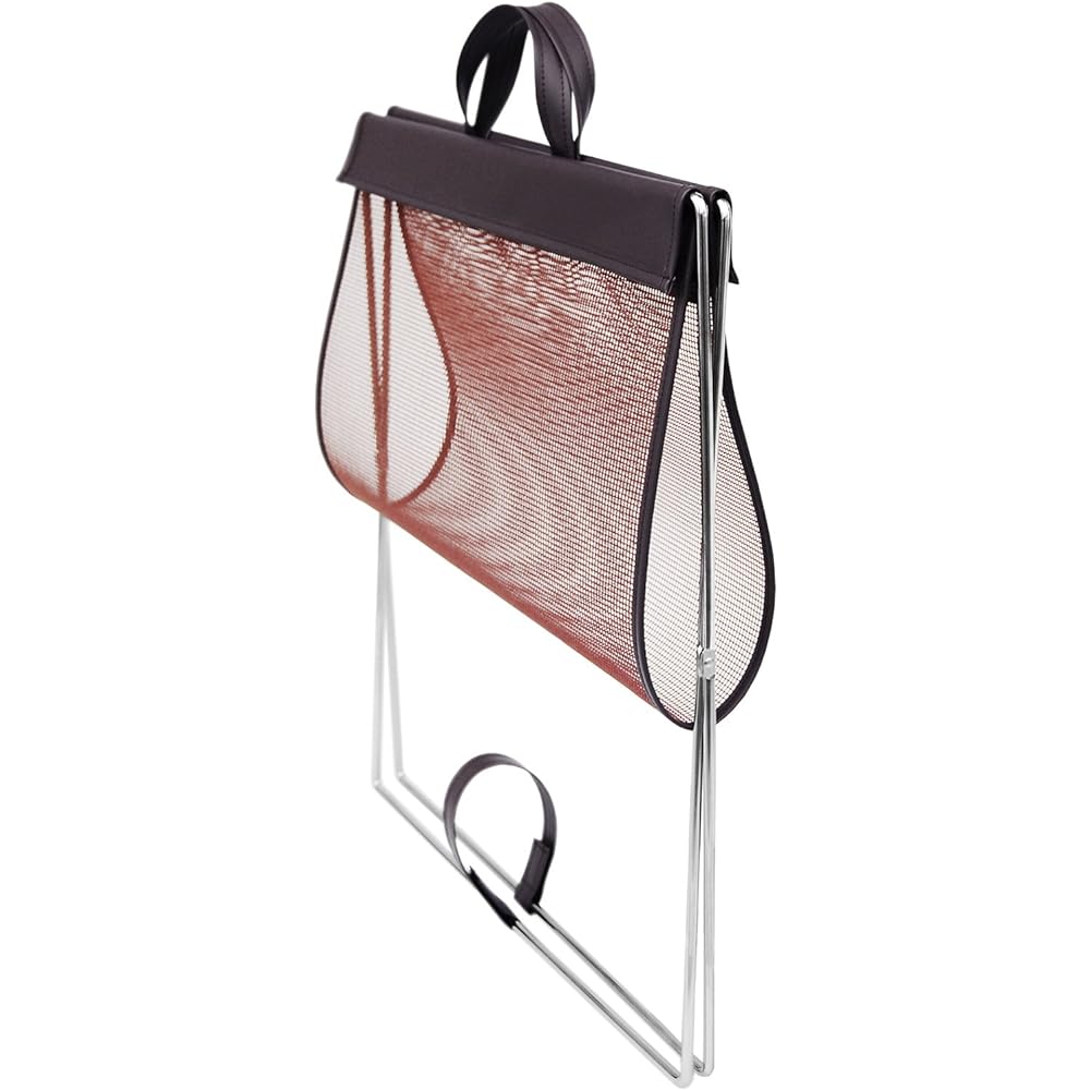 Saki Luggage Holder Self Wagon Mesh x Leather Tone PVC Brown R-358