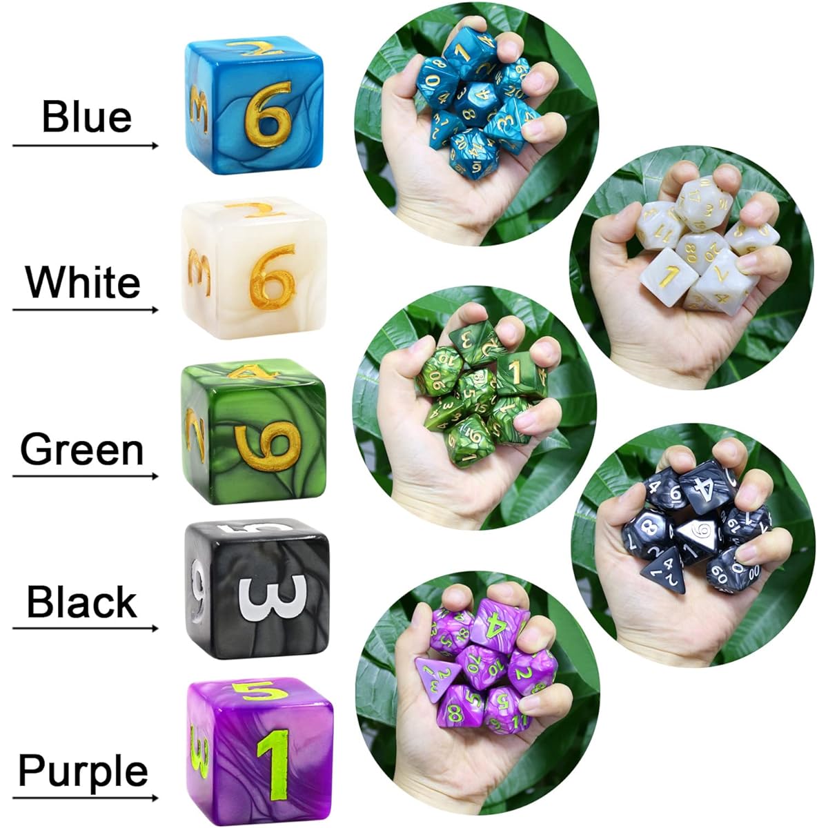 DND Dice Set 25mm 7 Pieces Giant Titan Polyhedral Dice Set for D&D Dungeons & Dragons DND RPG MTG Table Games