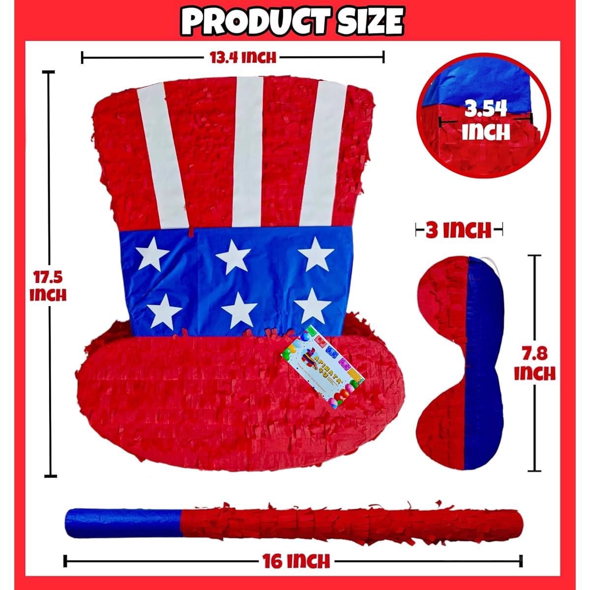 Large Patriotic Hat PiNata 24 "高
