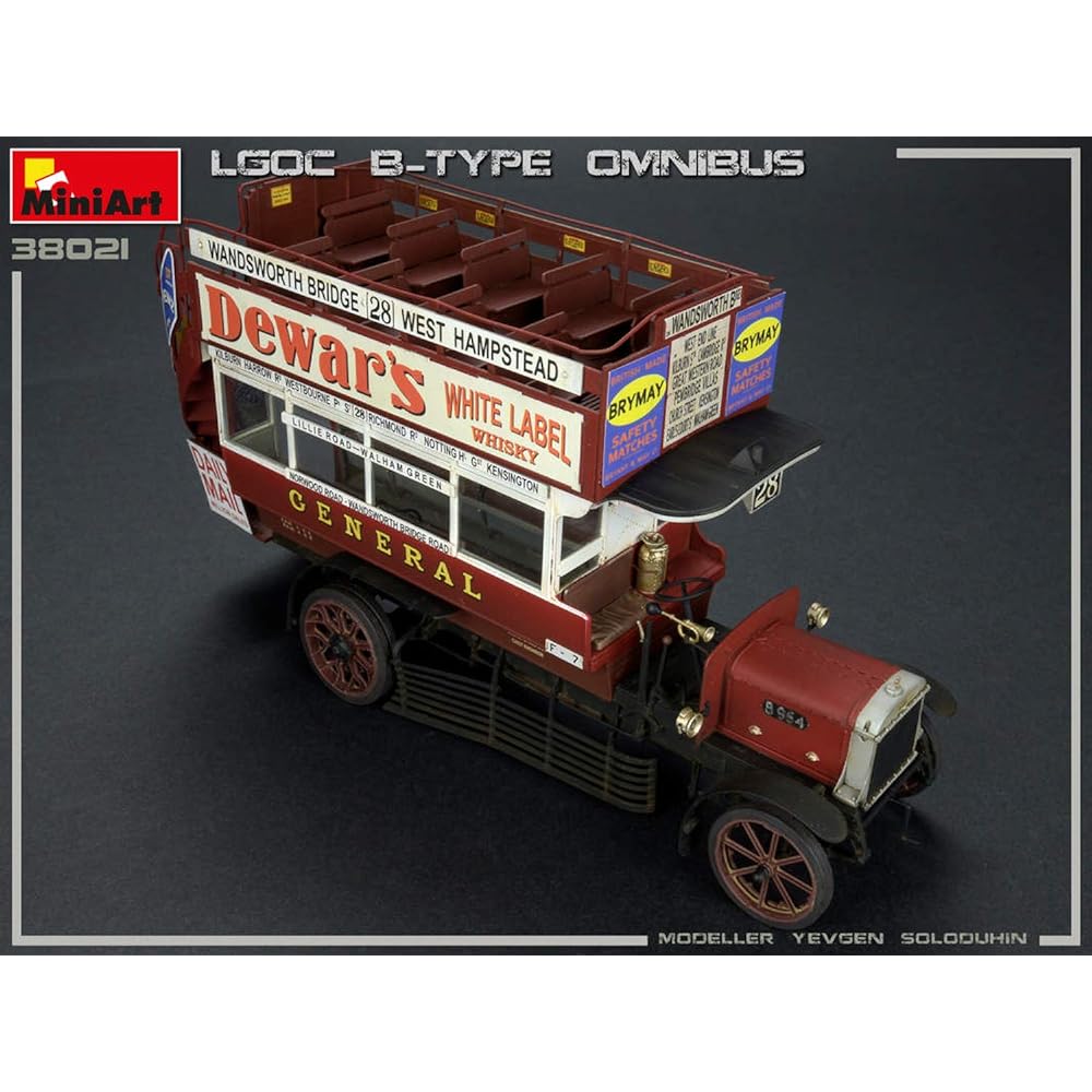 Miniart 1/35 London Double Decker Bus LGOC B Type Plastic Model MA38021