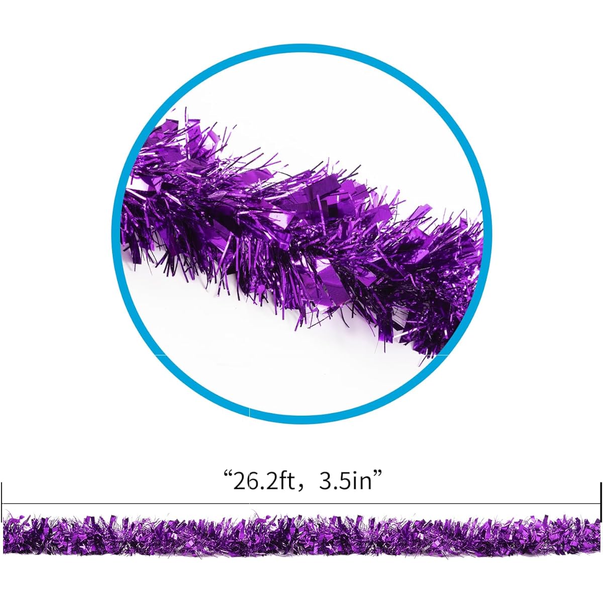 Tinsel Garland 26.2ft Birthday/Wedding/Festival/Halloween/Christmas/Christmas/Glitter Garland for All Seasons/Indoor/Outdoor/Home Party Decoration (Tinsel 7)