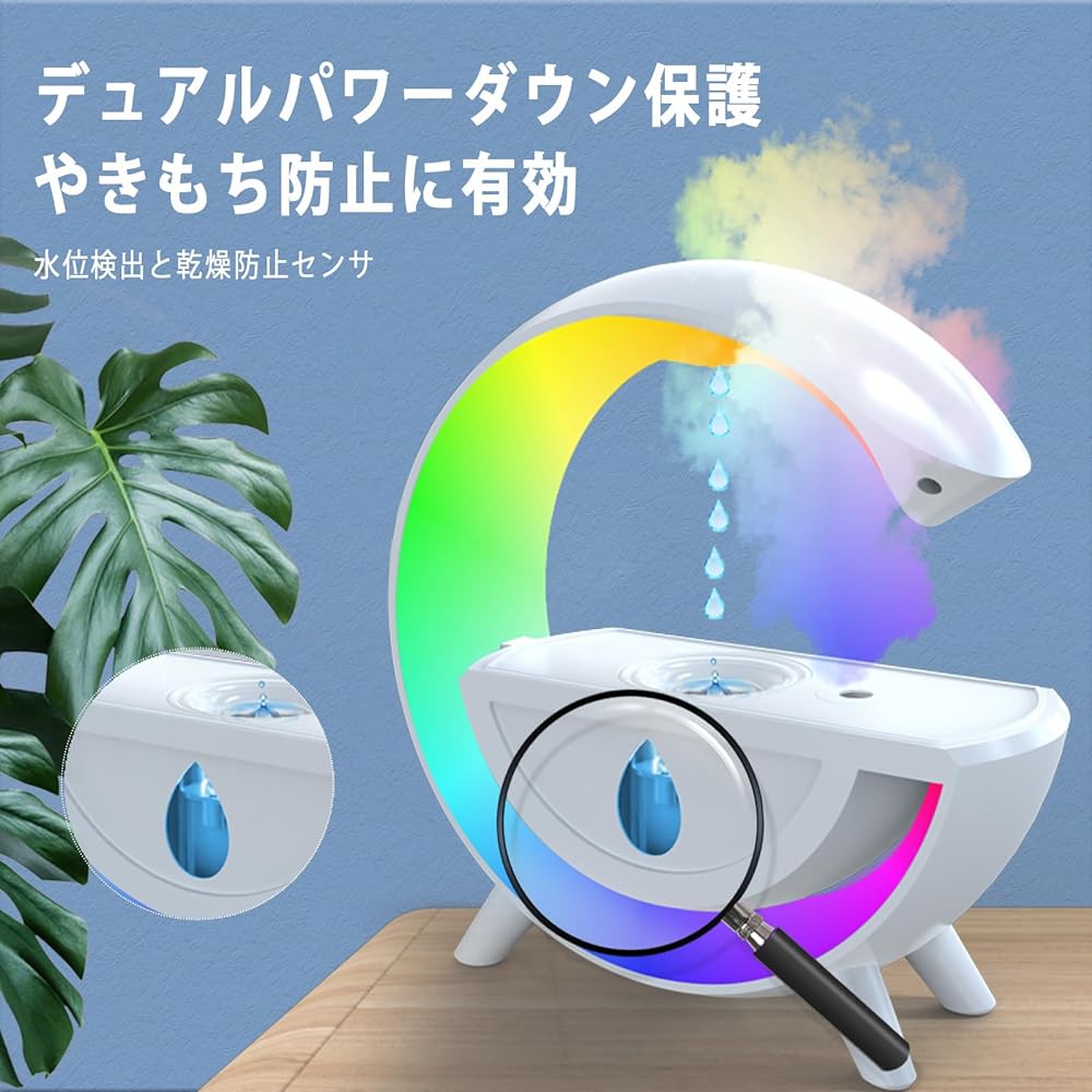 Anti-Gravity Humidifier, Aroma Diffuser, Aroma Diffuser, Ultrasonic Type, Tabletop Humidifier, USB LED Light, 7 Colors, Water Droplet Backflow, Make Your Desktop Fun, Double Dry Prevention, 350ml Long-Effective Rehydration, For Bedroom, Home, Business Of
