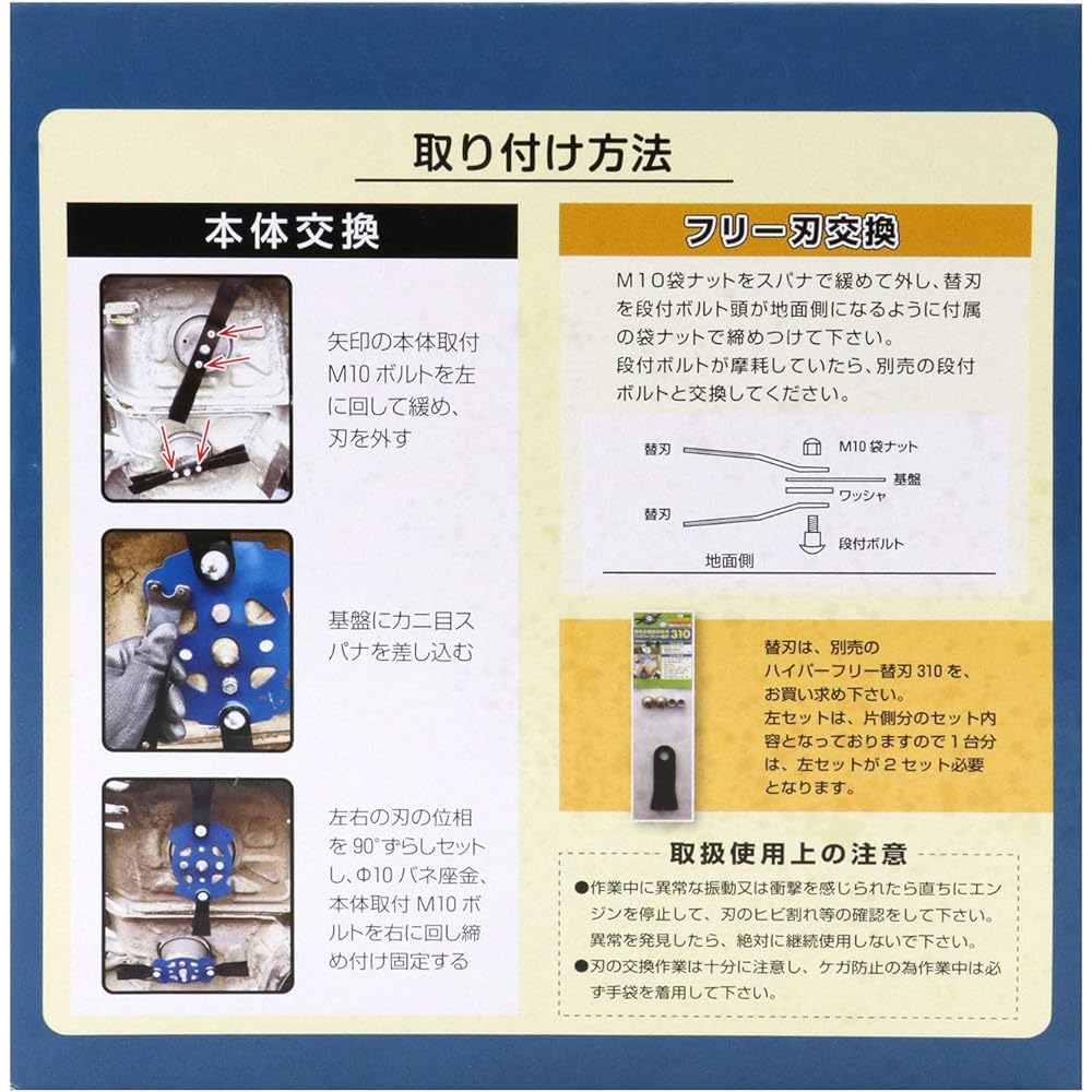 Tsumura Steel Industry Cutting Blade Set Hyper Free 600GC Self-propelled 2-sided ridge mower