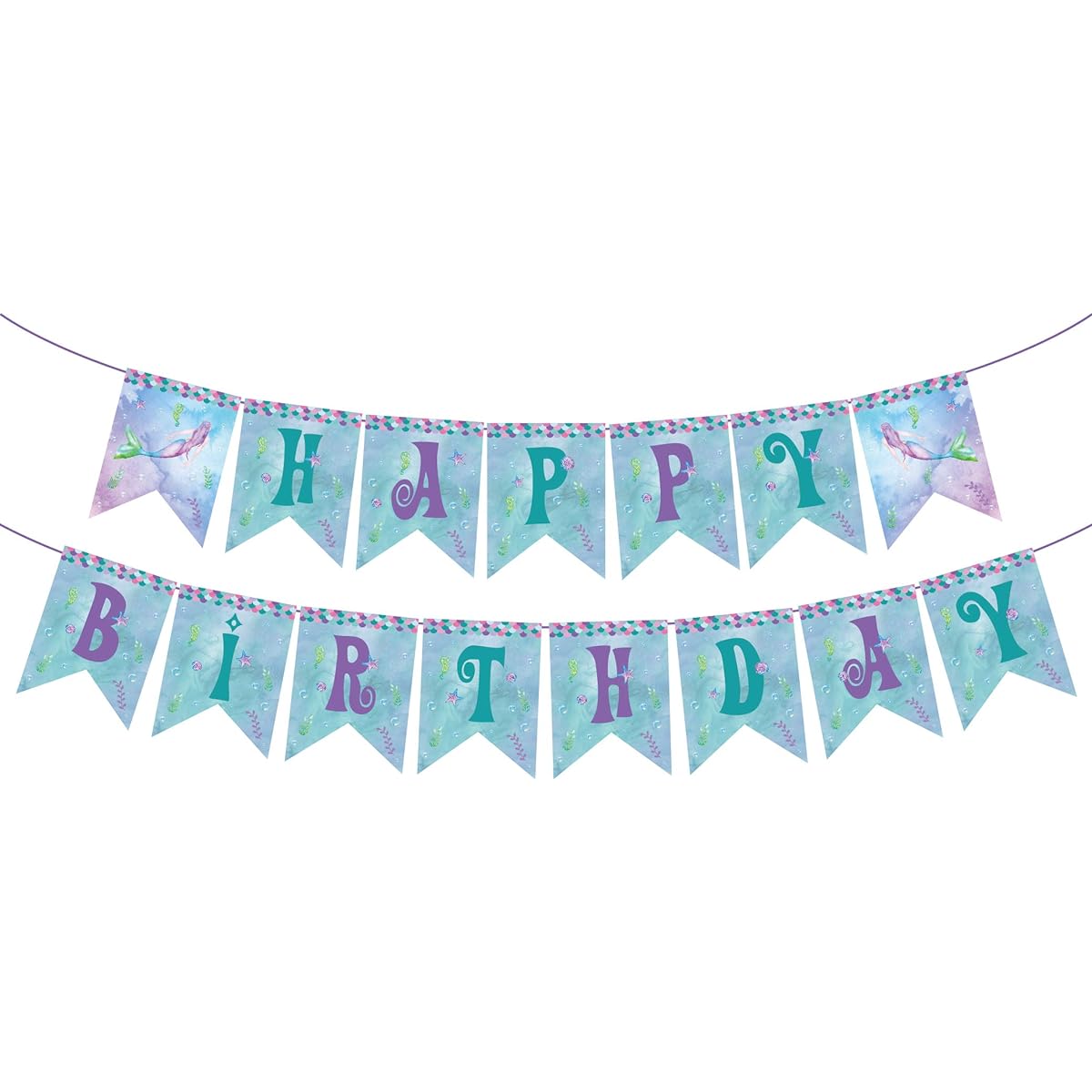 d Party Supplies Serves 8, Mermaid Dinner Plates, Mermaid Dessert Plates, Mermaid Banner, Cups and Napkins, Perfect for Mermaid Theme Party, 1st Birthday, Baby Shower, Picnic, Thanksgiving, Christmas, Home Party, Wedding, Celebration, Festival, 61 Pieces