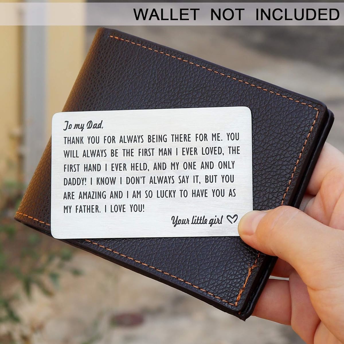 Gifts for Dad from Daughter, Engraved Wallet Inserts, Thank You Gifts for Dad on Father's Day, Birthday, Wedding