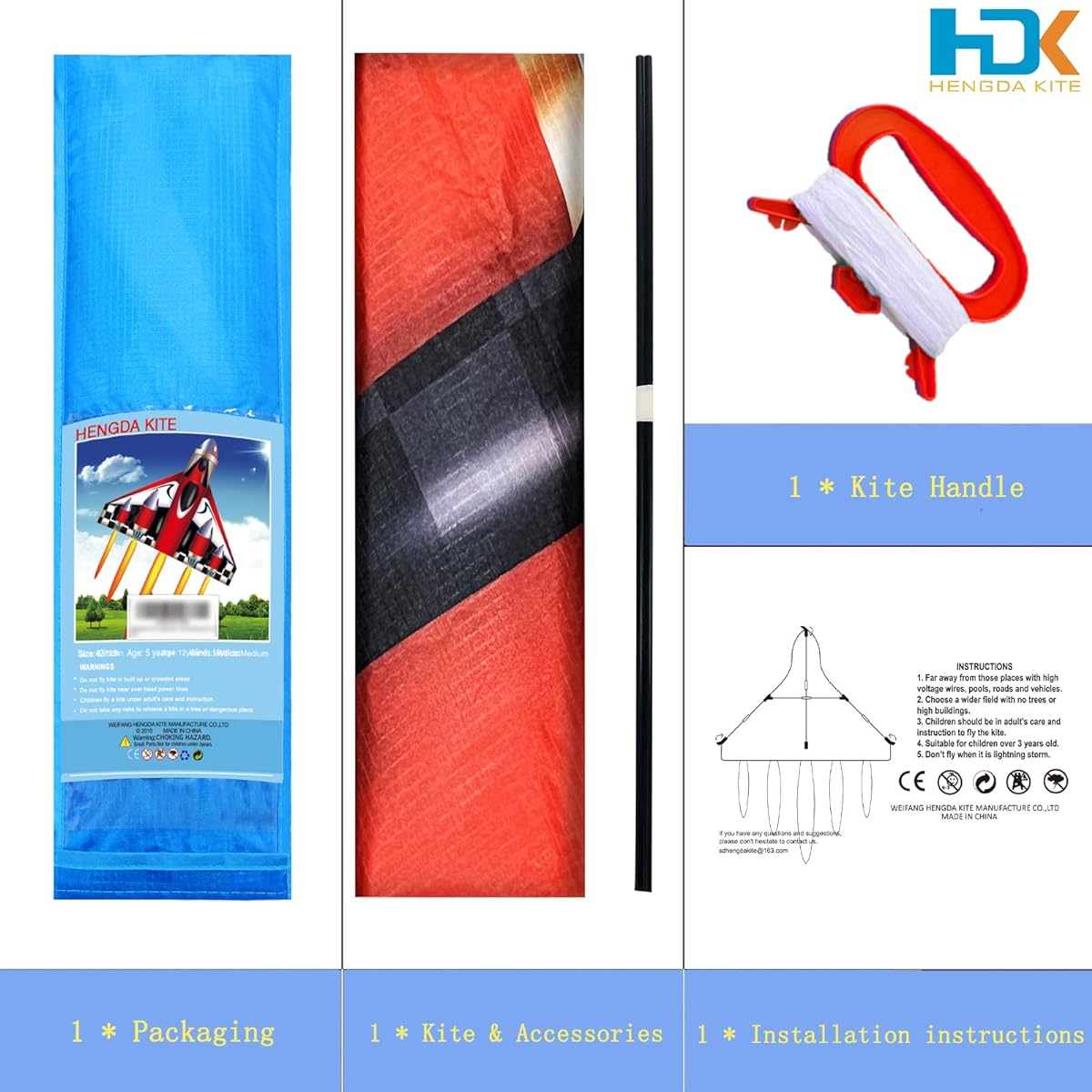 HENGDA KITE Delta Airplane Kite for Kids and Adults, Easy to Fly, Superior Fabric and Structure Design, Square, Perfect for Beach, Grass, Park, Perfect Gift (39x47 Inches)