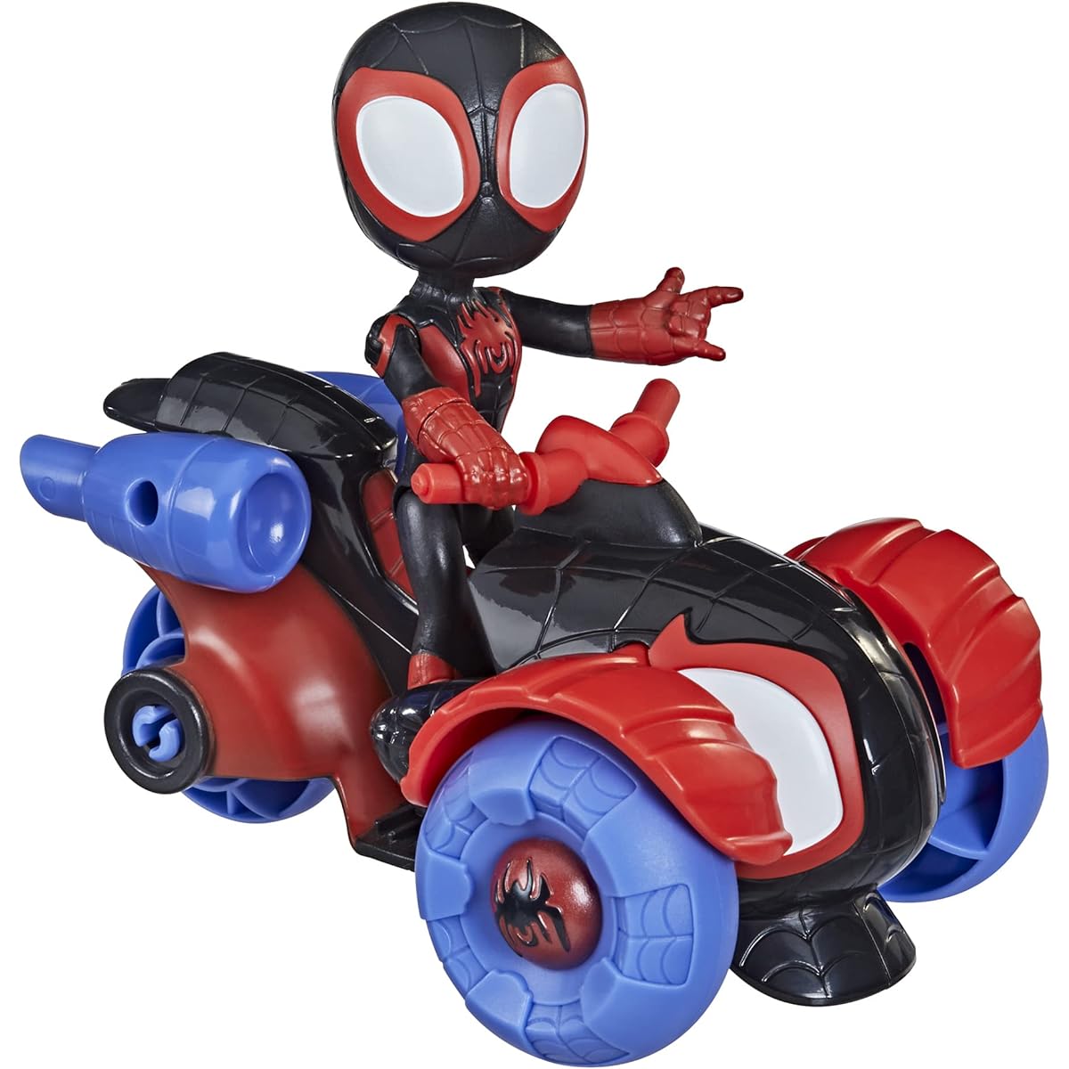 Spidey and His Amazing Friends Marvel Miles Morales Action Figure and Techno-Racer Vehicle, for Kids Ages 3 and Up (F1941)