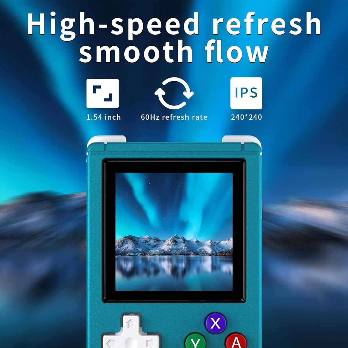 Retro GamePro RG Nano Retro Handheld Game Console Aluminum Alloy CNC Support Clock Music Player Function 1.54'' IPS Screen 64G TF Card 5405 Games (Anbernic RG Nano Blue)