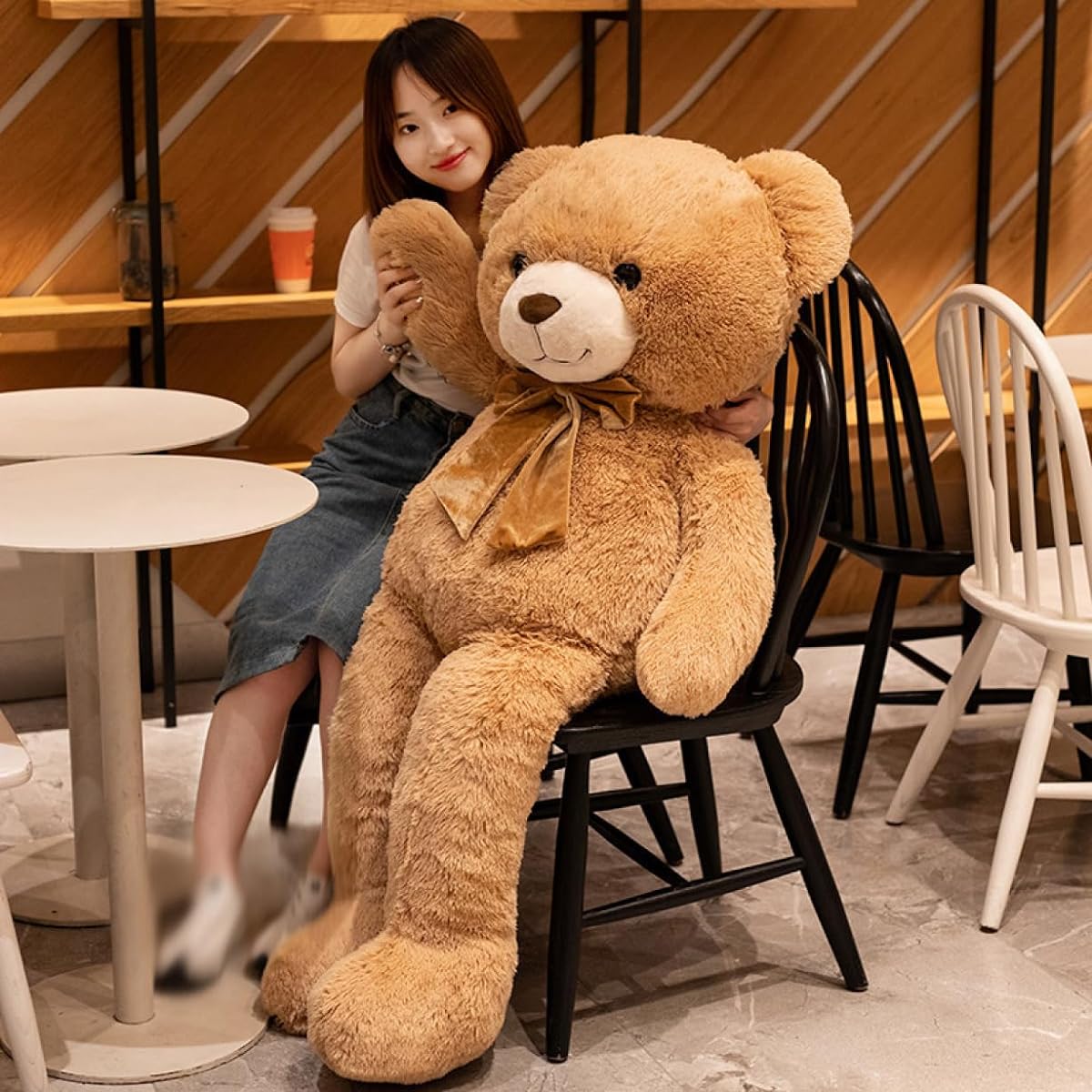 mas, extra large, animal, stuffed animal, hug pillow, birthday present, interior, bear, 140cm, bear sewn wrapping, ornament, store decoration, cute bear, bear, animal, large, stuffed animal, celebration, fluffy, comfortable sleep, brown, birthday present