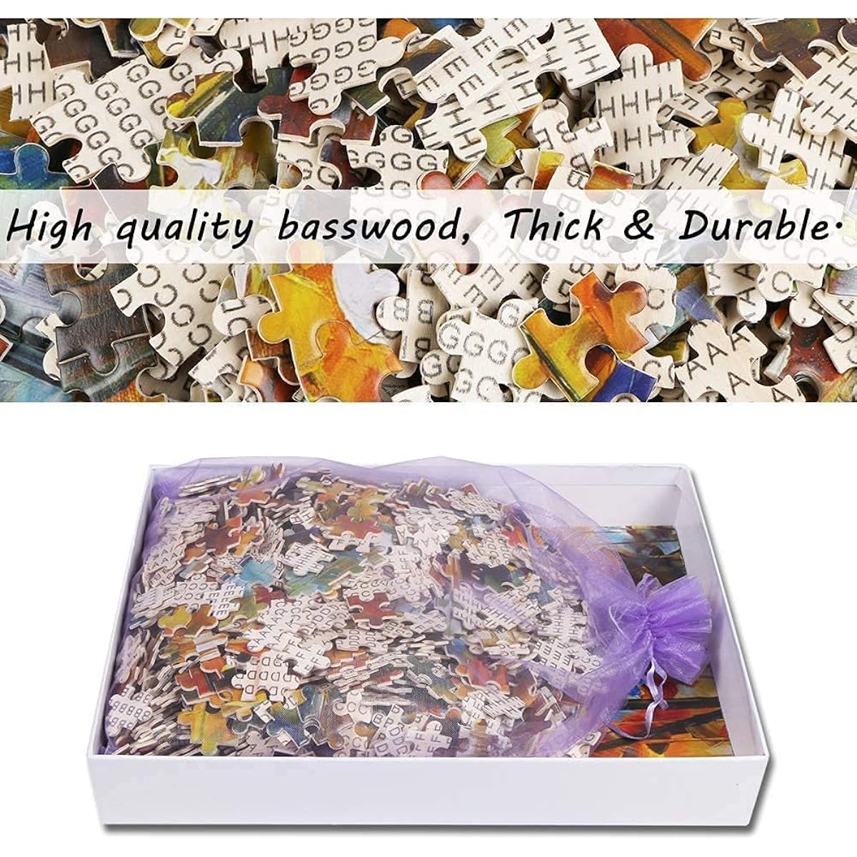 Jigsaw Puzzle 1000 Pieces for Adults Sunflower Blue Butterfly Wooden Puzzle Toy Home Decoration