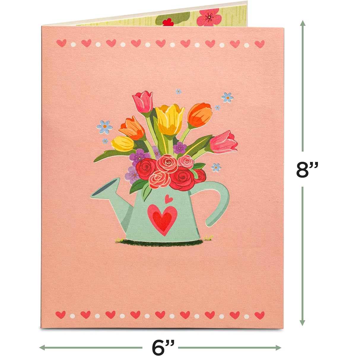 Frndly by Paper Love Flower Stand Pop Up Card Handmade 3D Greeting Card for Birthday/Love/Anniversary/Wedding/Come Early/Thank You/Not Just for Reason - 100% Recycled and Eco-Friendly | 8" x 6" Cover - with removable memo tag